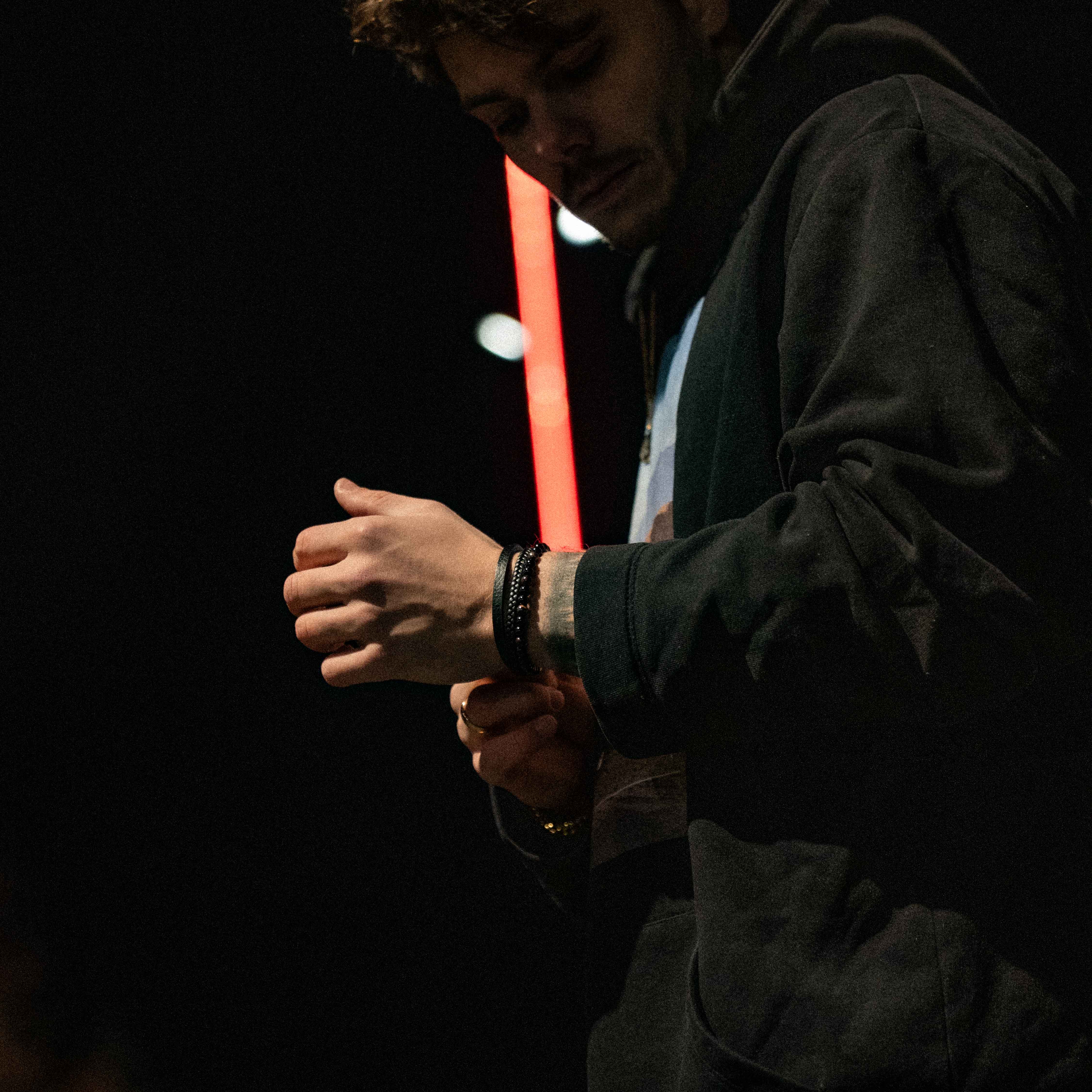 Slate Læder og Perle Armbånd