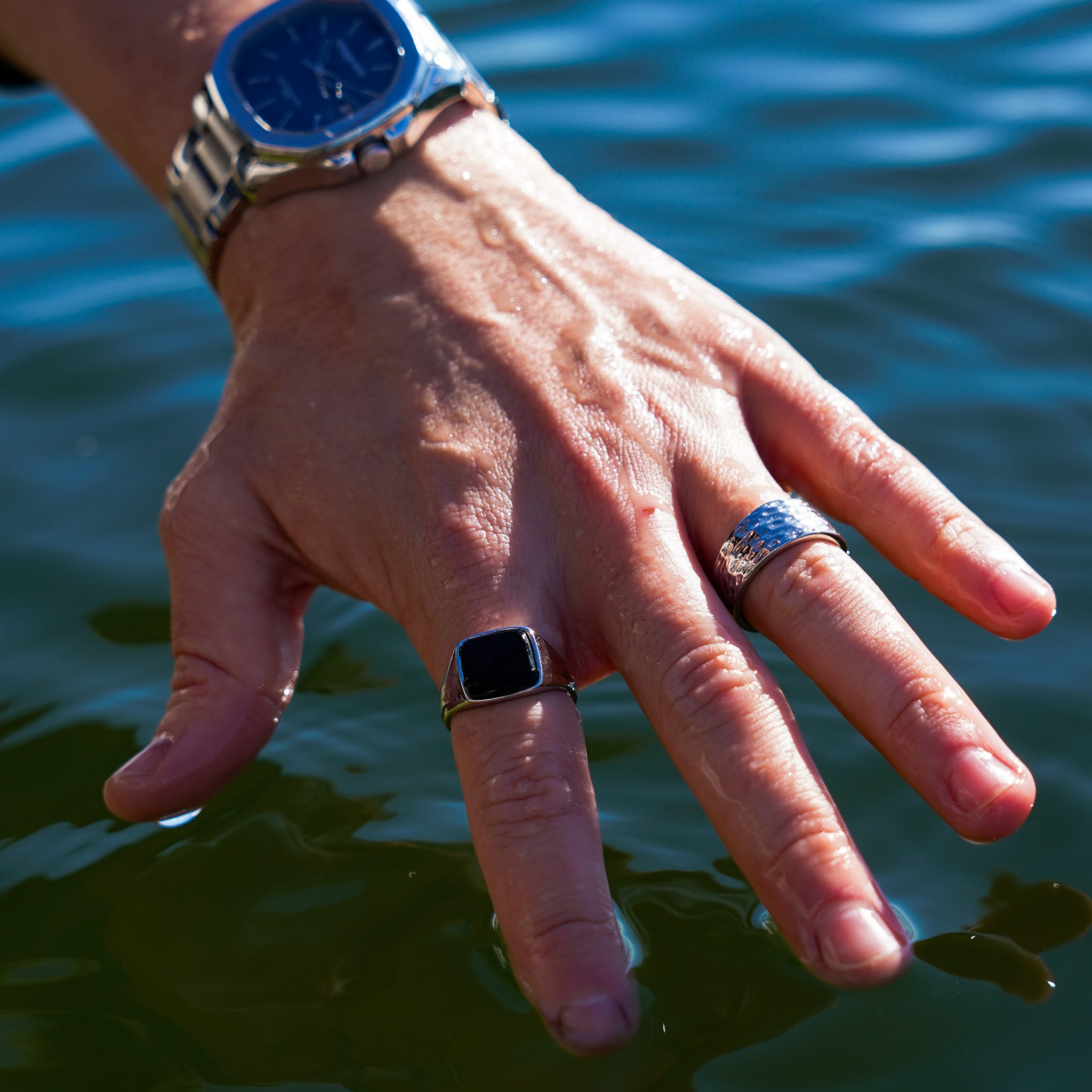 Black Onyx Signature - Sølvtonet ring