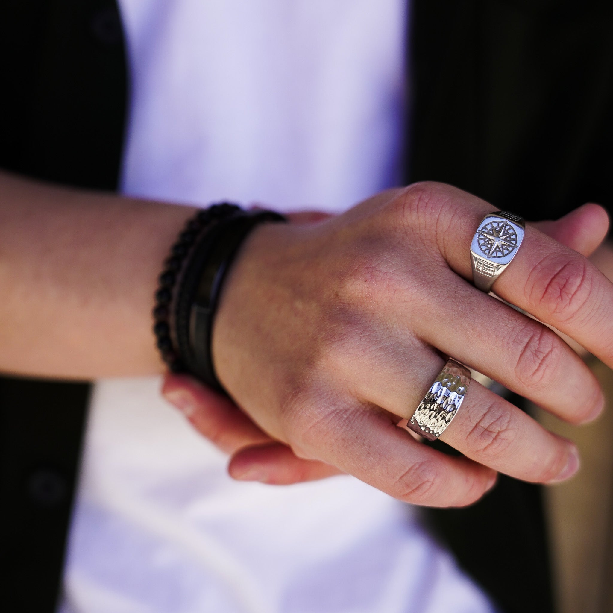 Compass Signature - Sølvtonet ring