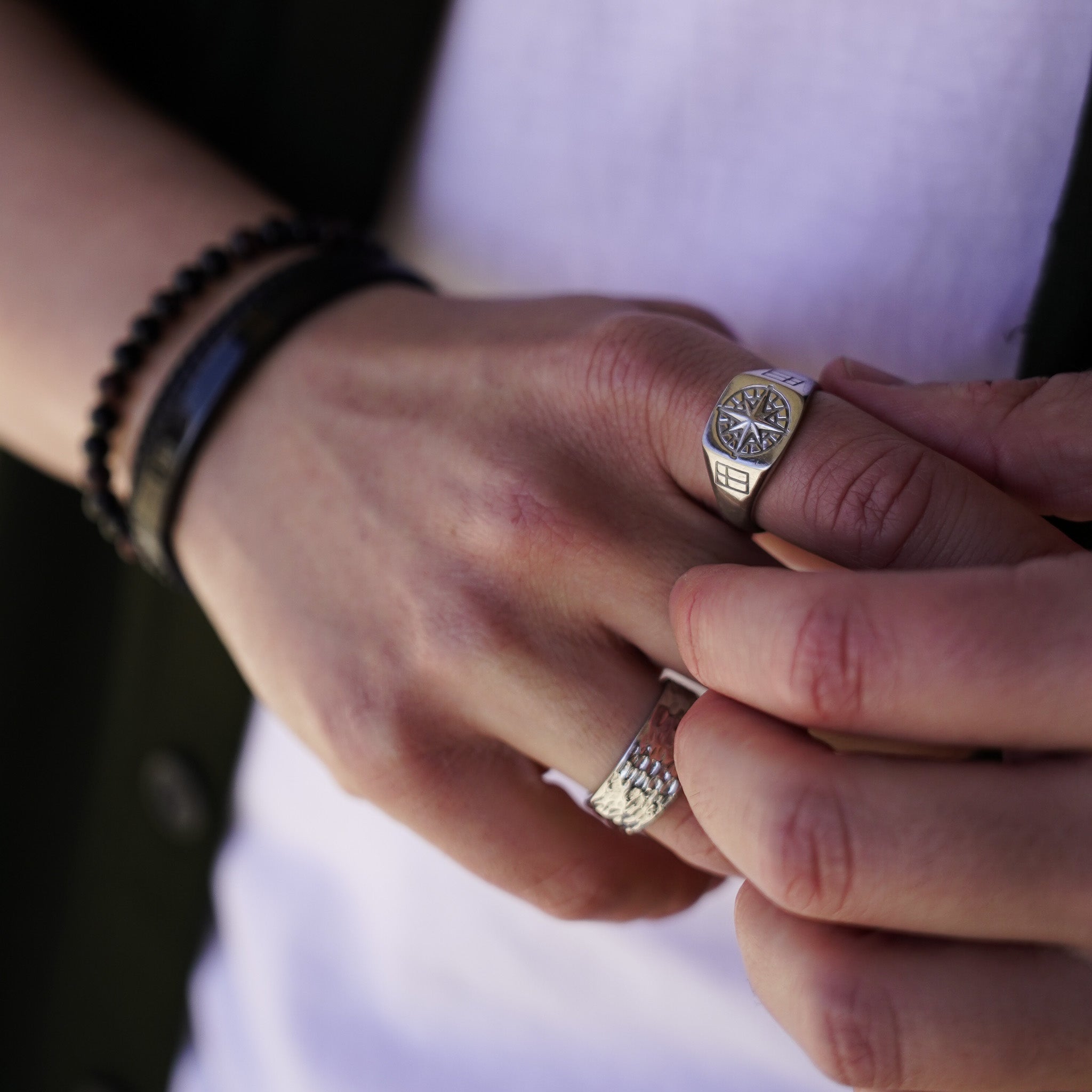 Compass Signature - Sølvtonet ring