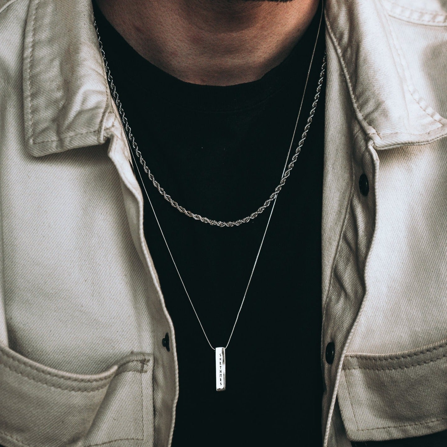 Rope halskæde - Sølvtonet