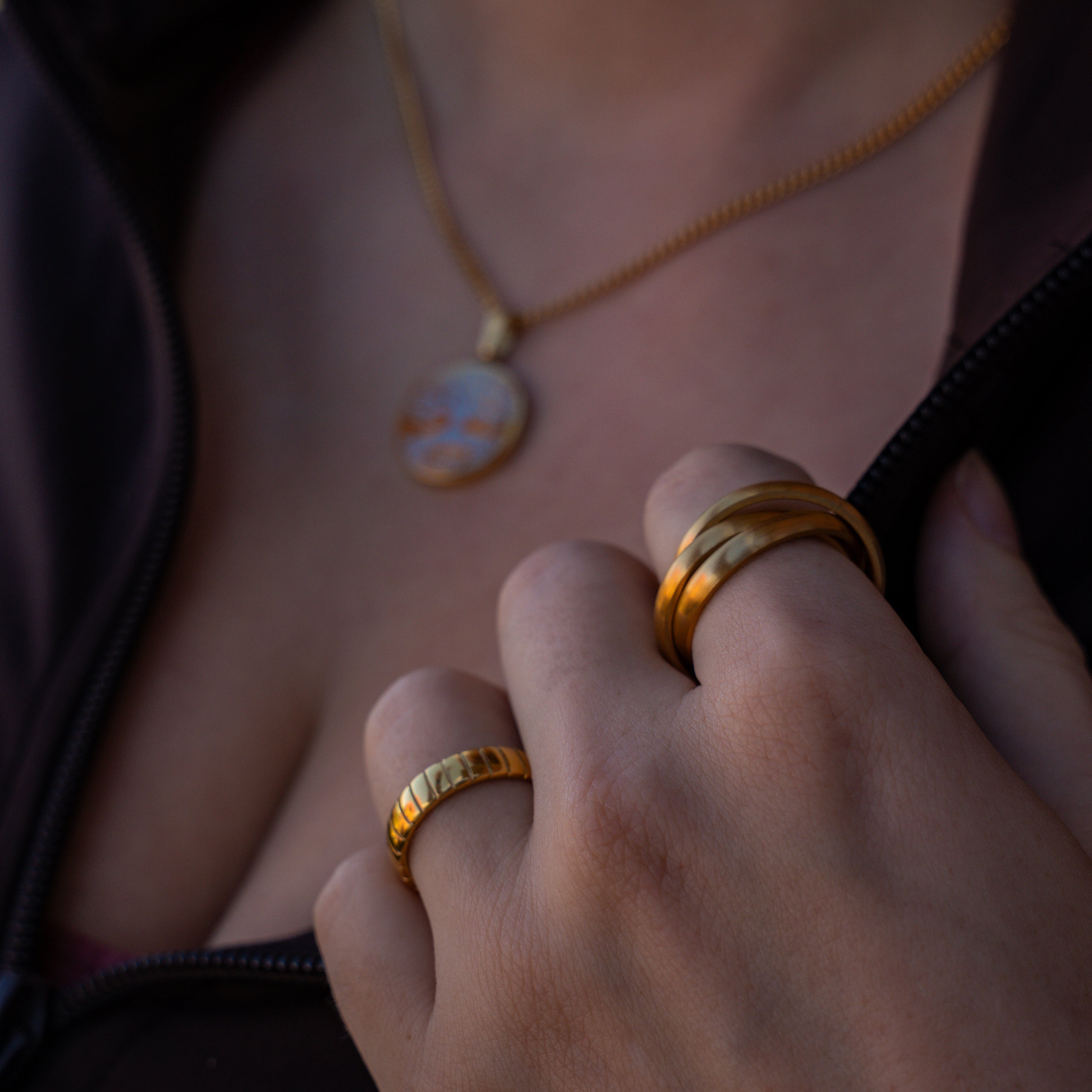 Helix band ring, Guldbelagt