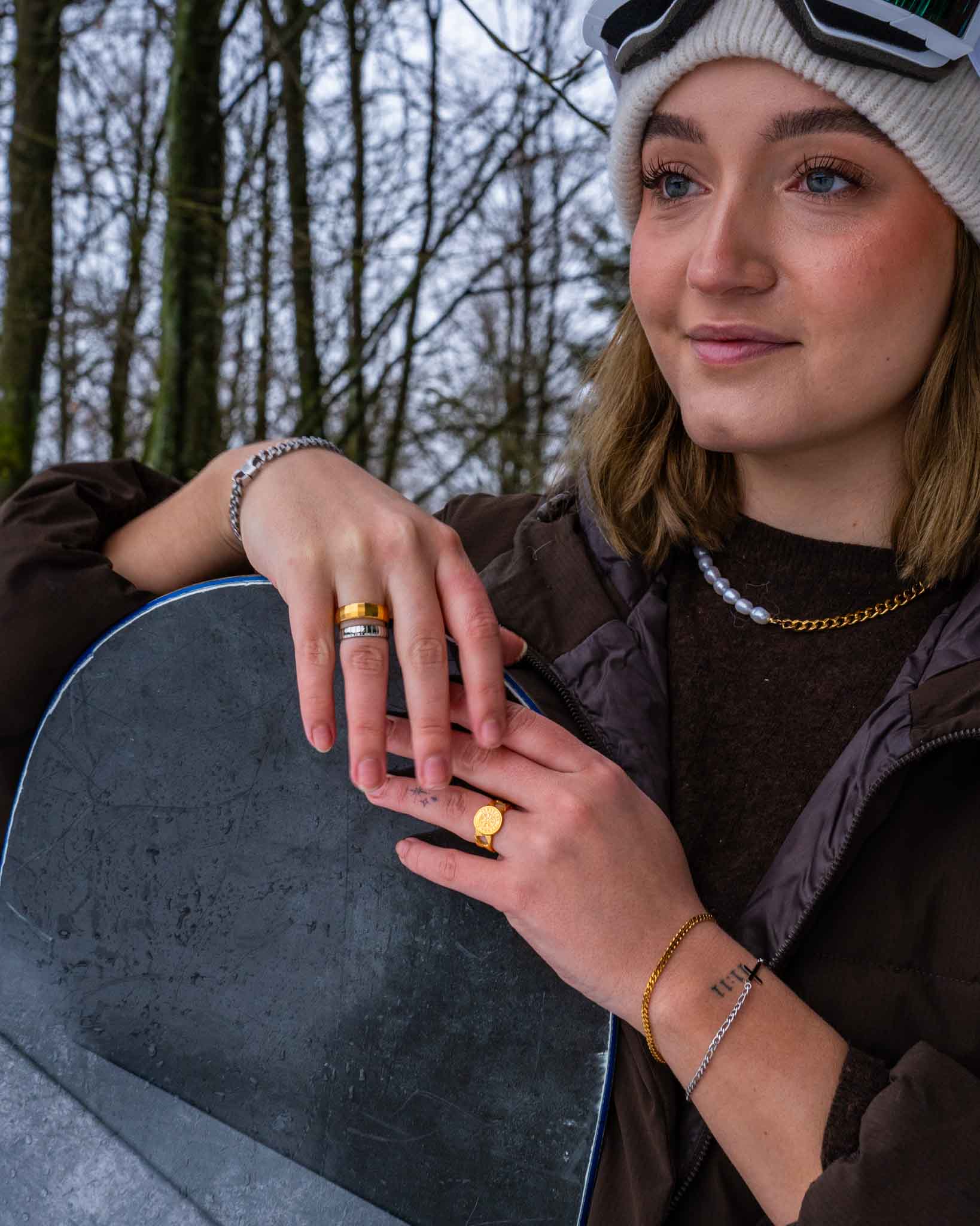 Vegvisir Chain Signature - Guldtbelagt ring