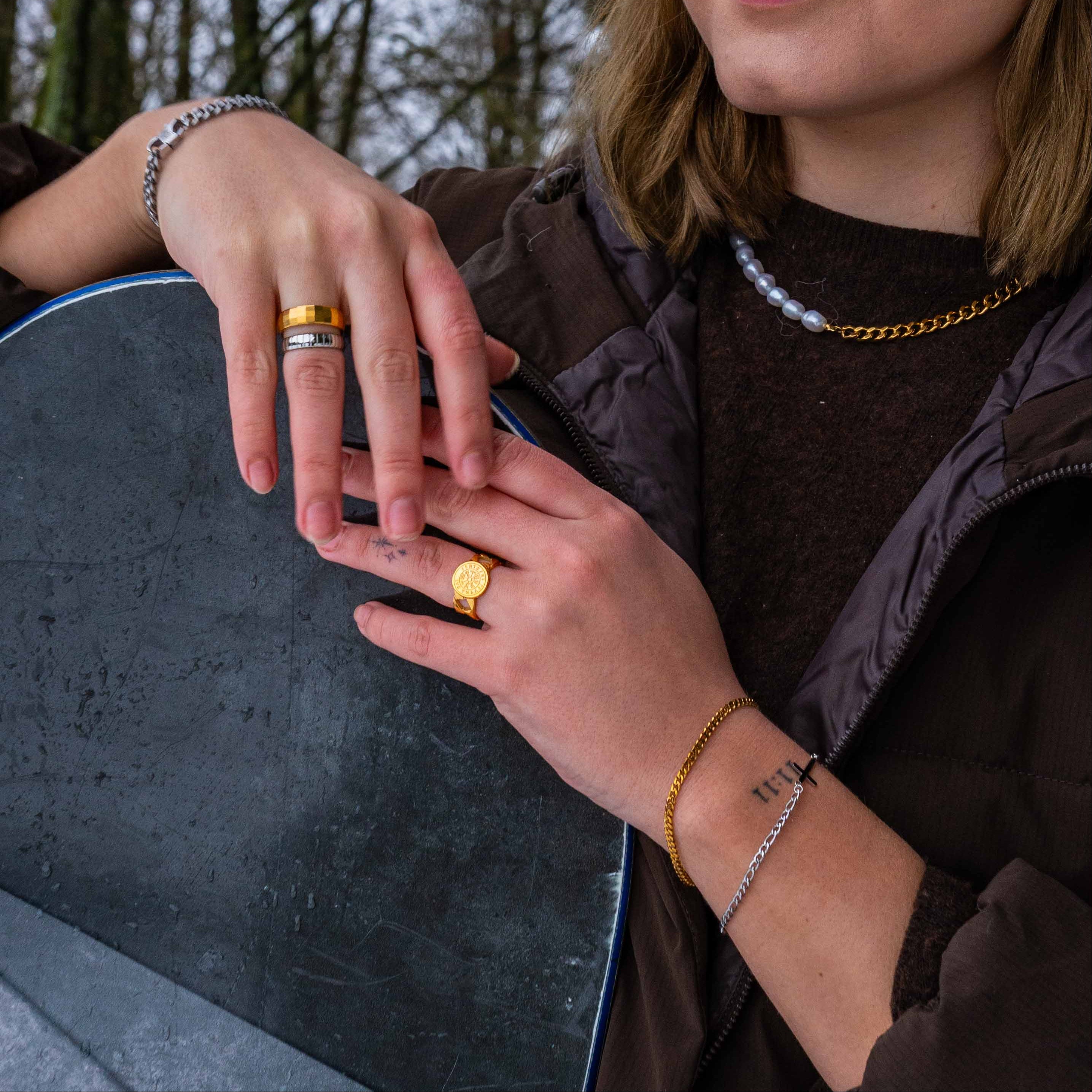 Minimal Sequence armbånd, Guldbelagt