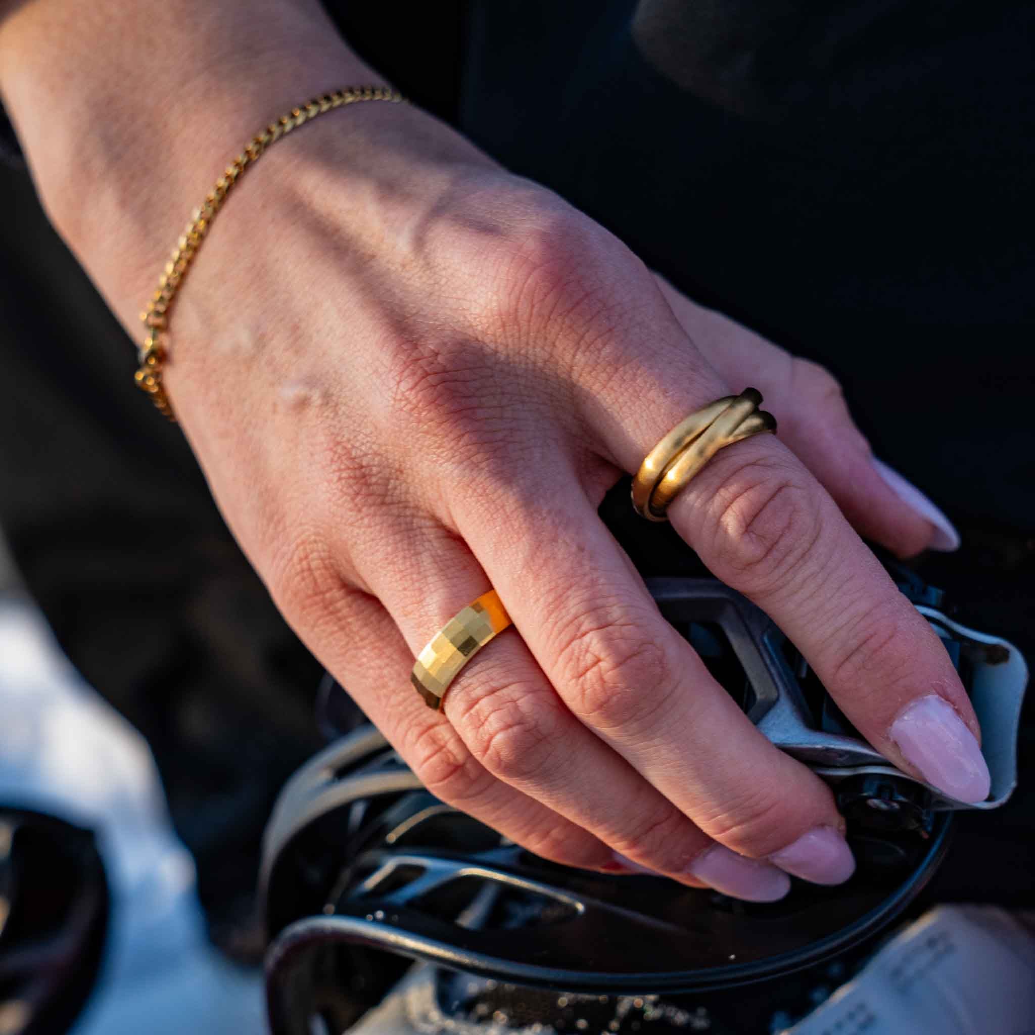 Helix band ring, Guldbelagt