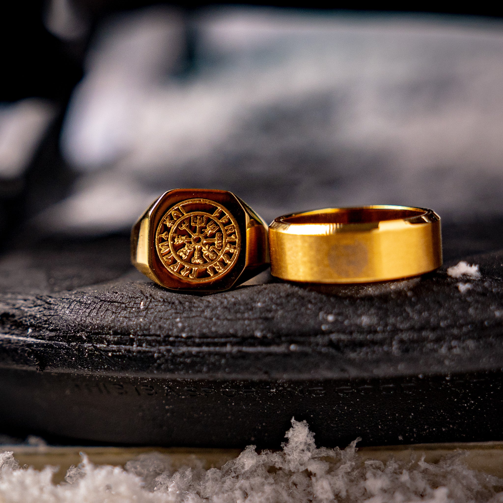 Vegvisir Signature - Guldtonet ring