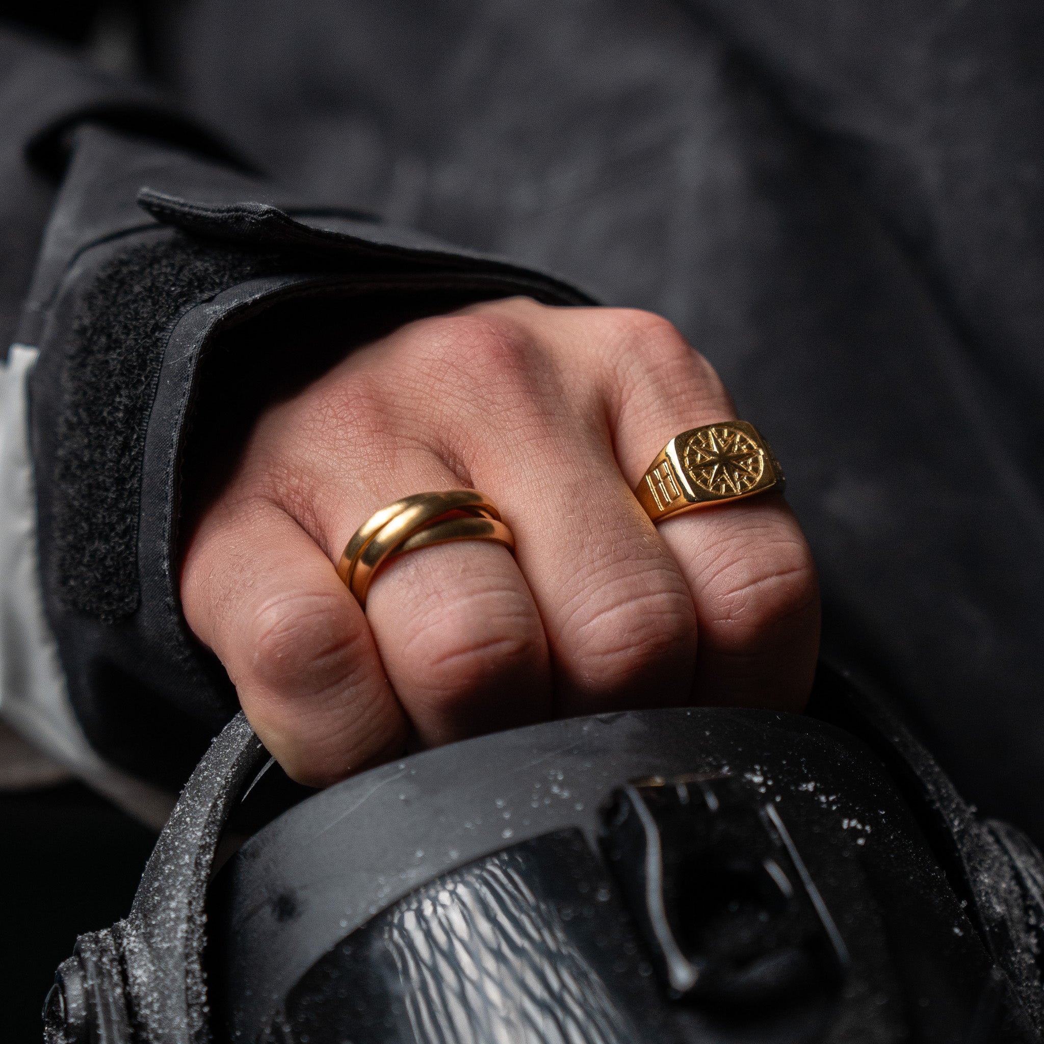 Helix band ring - Guldtonet