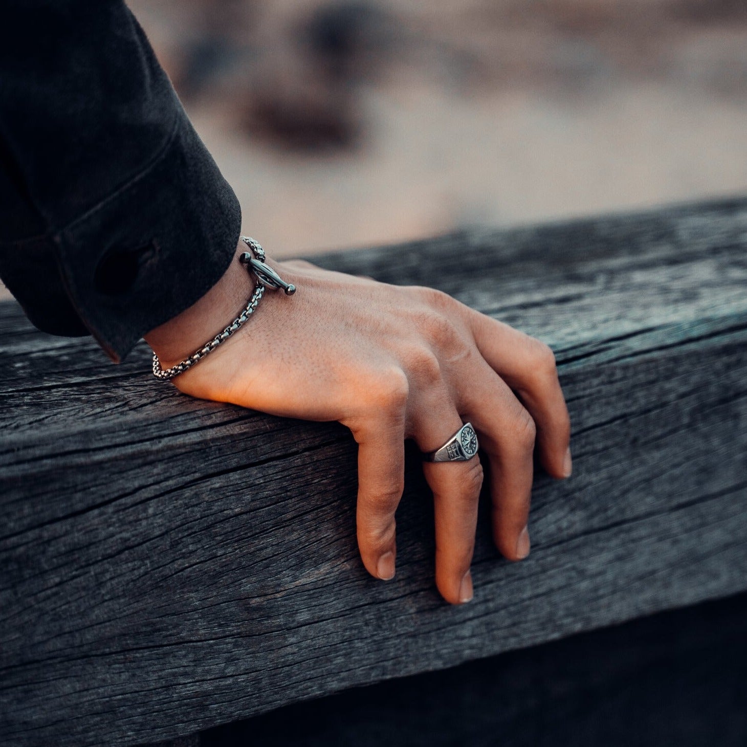 Compass Signature - Sølvtonet ring