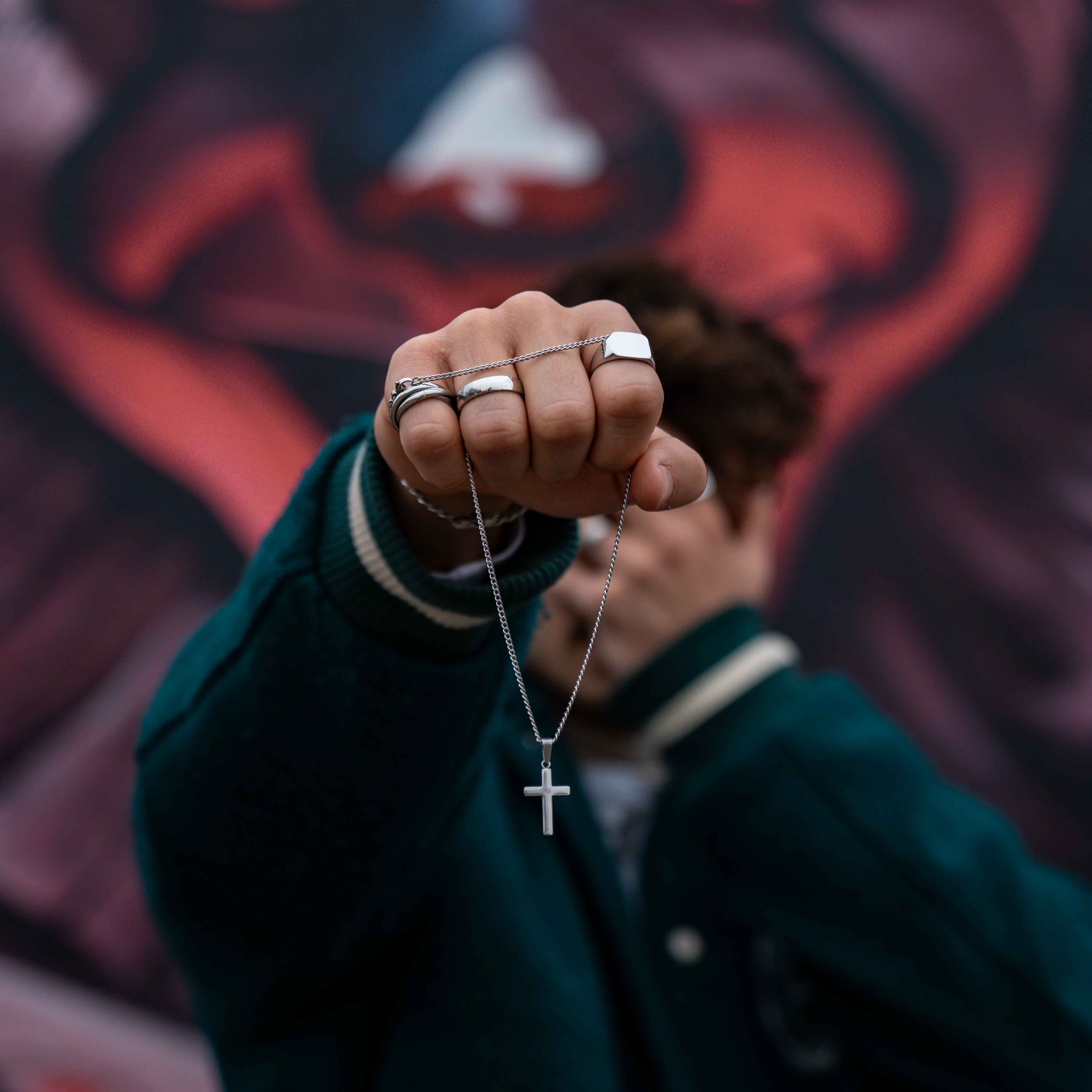 Korshalskæde - Sølvtonet