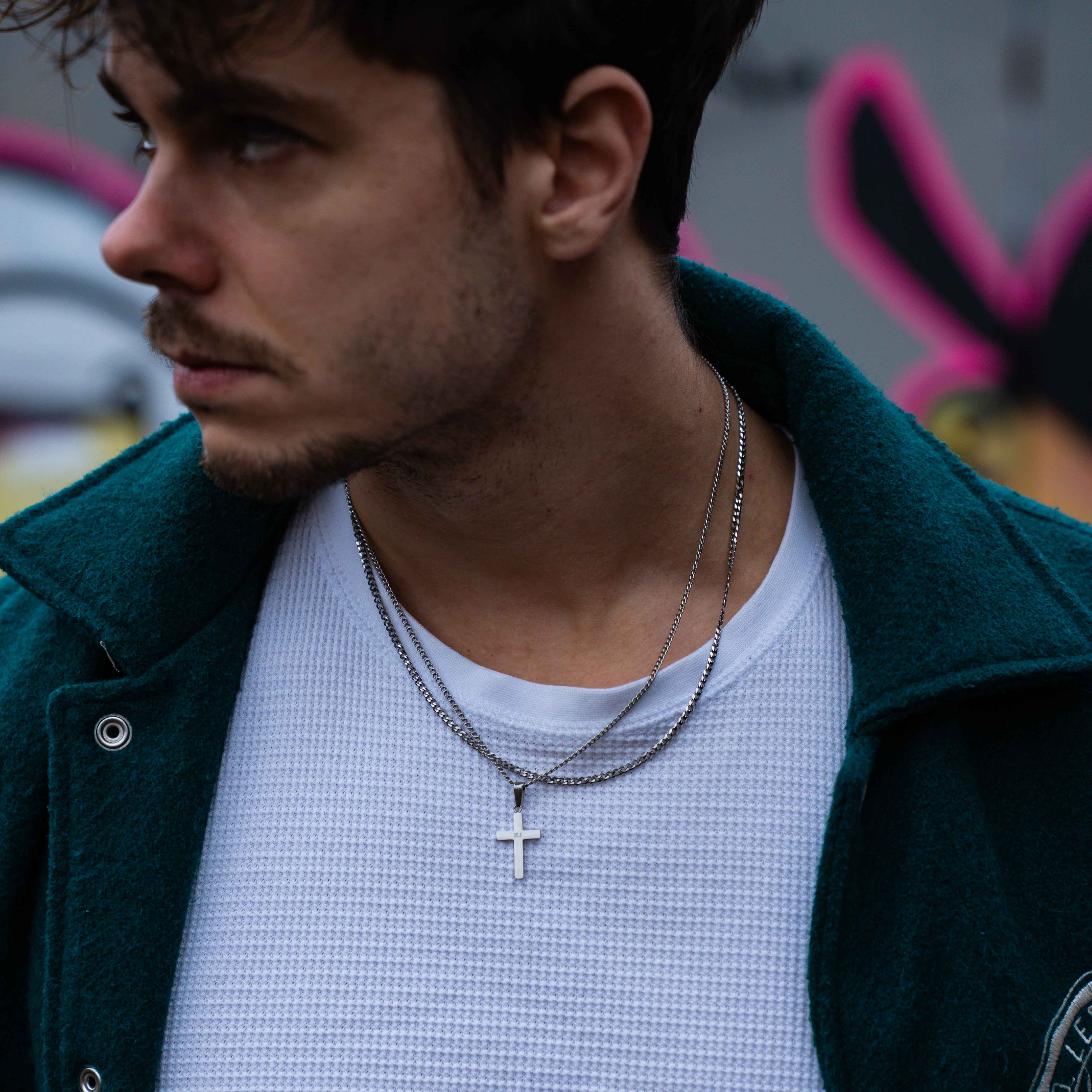 Korshalskæde - Sølvtonet