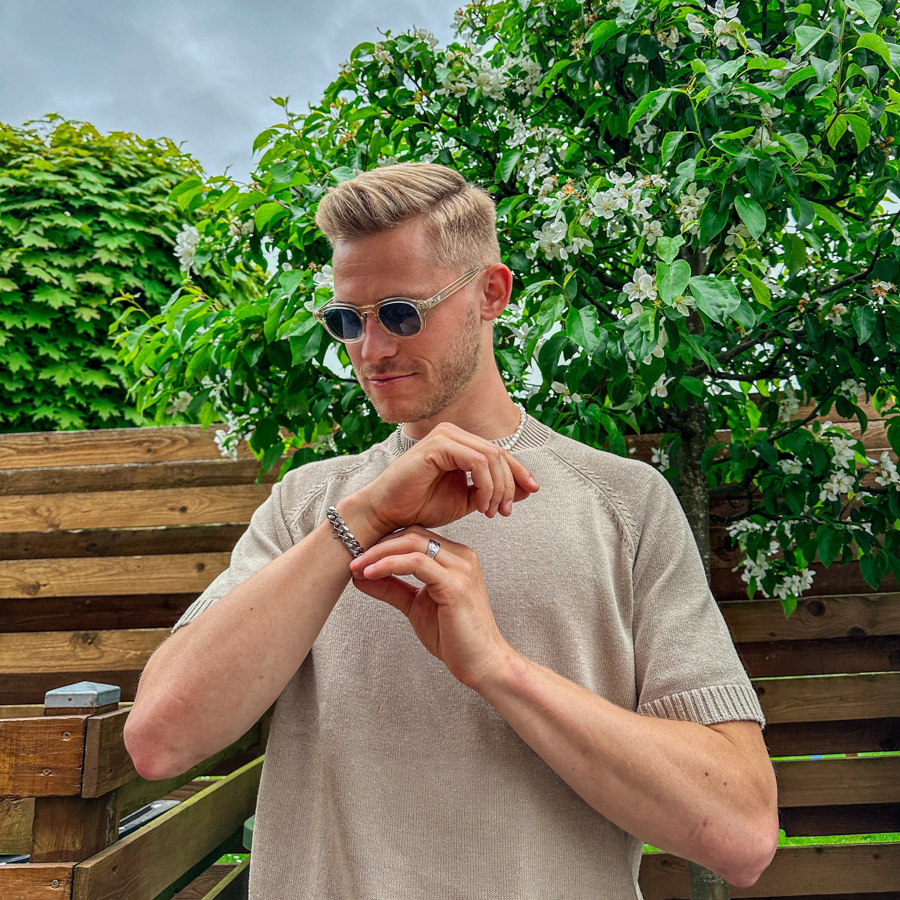 Sequence Oversize armbånd - Sølvtonet