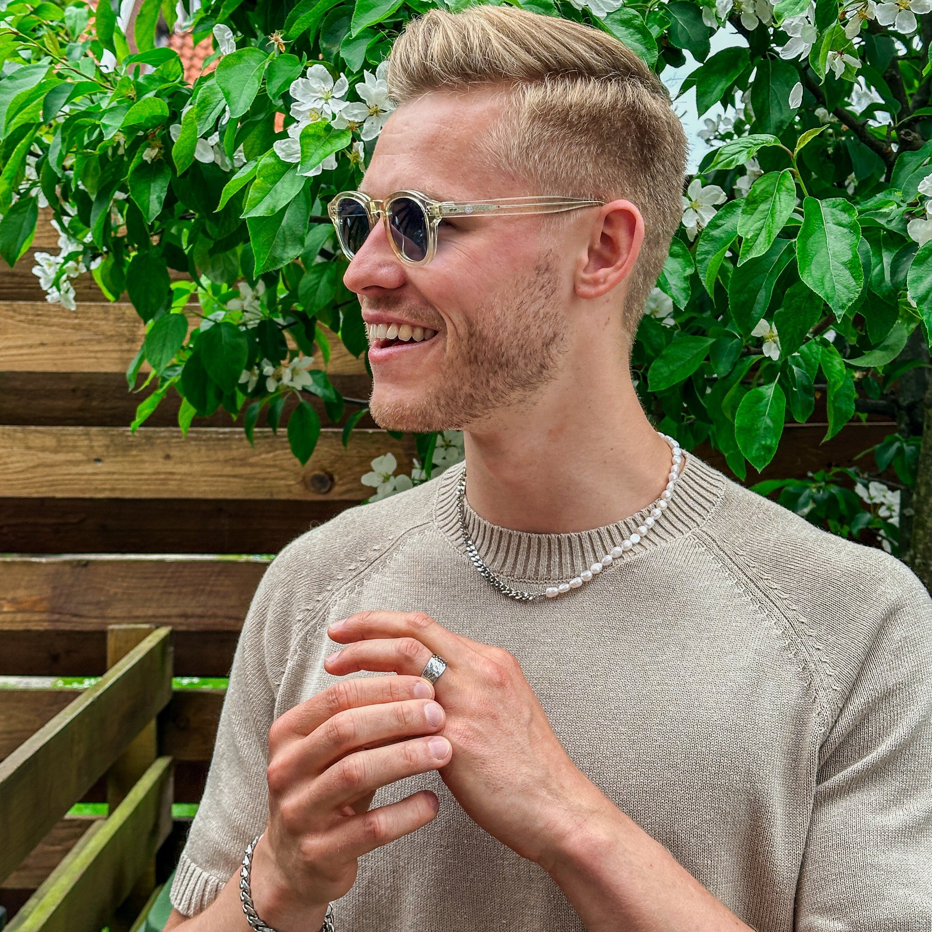 Hammered Signature - Sølvtonet ring