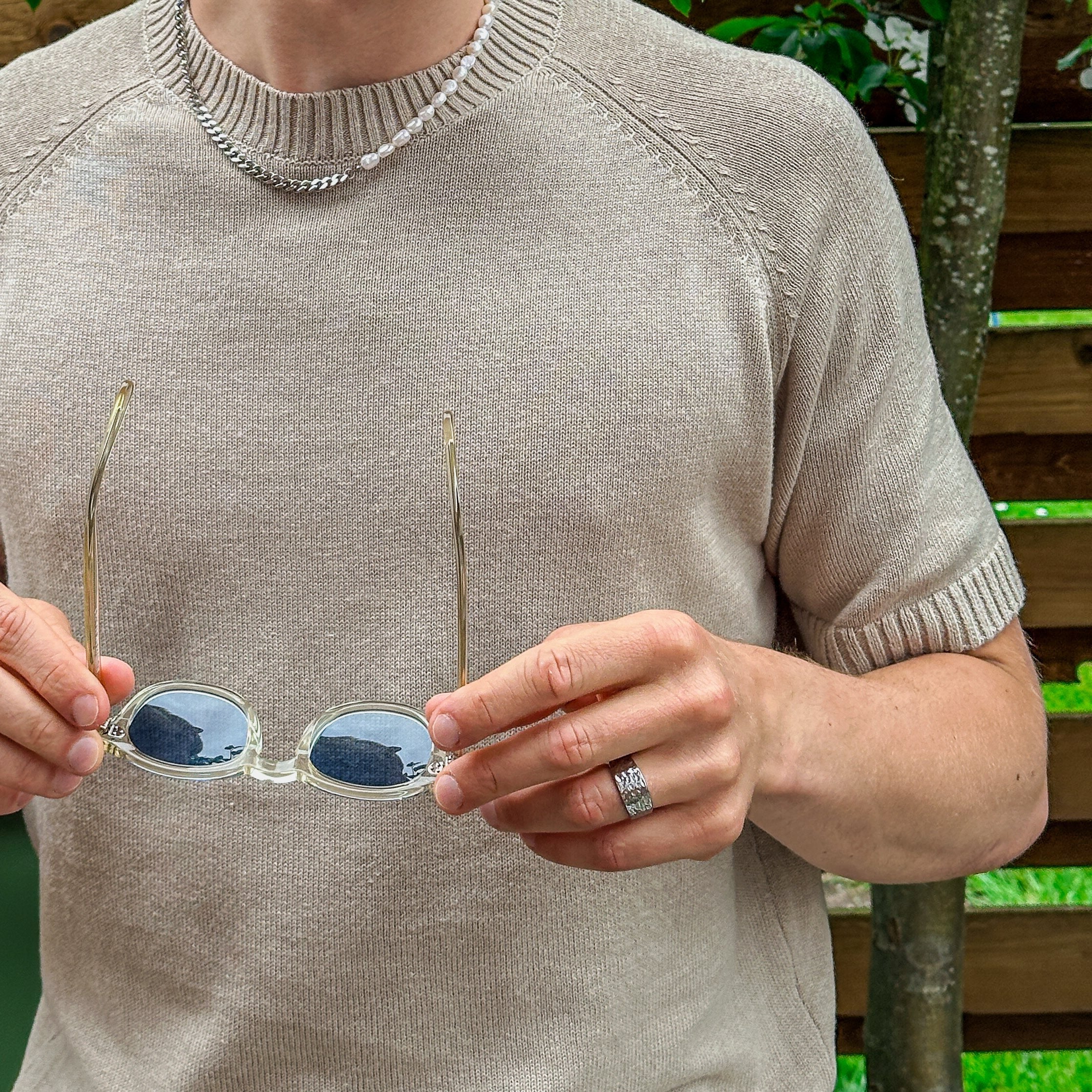 Hammered Signature - Sølvtonet ring