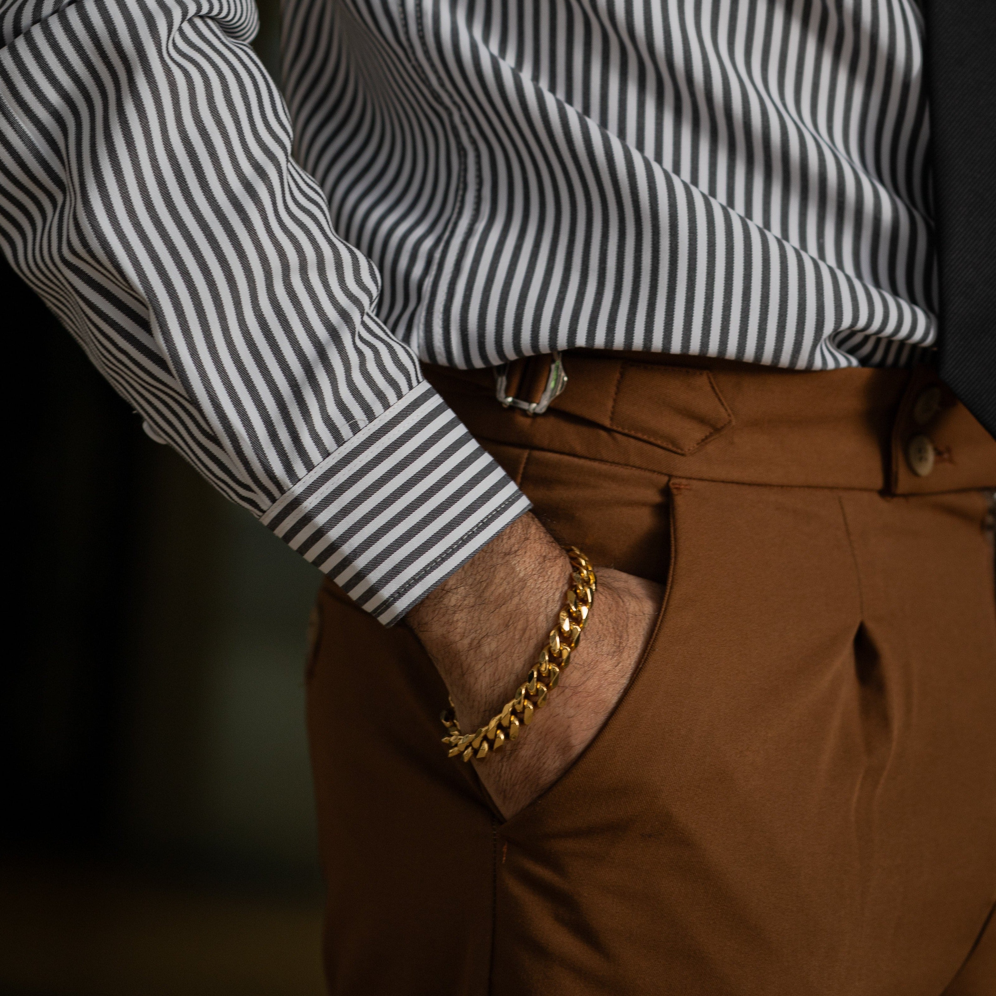 Sequence Oversize armbånd - Guldtonet