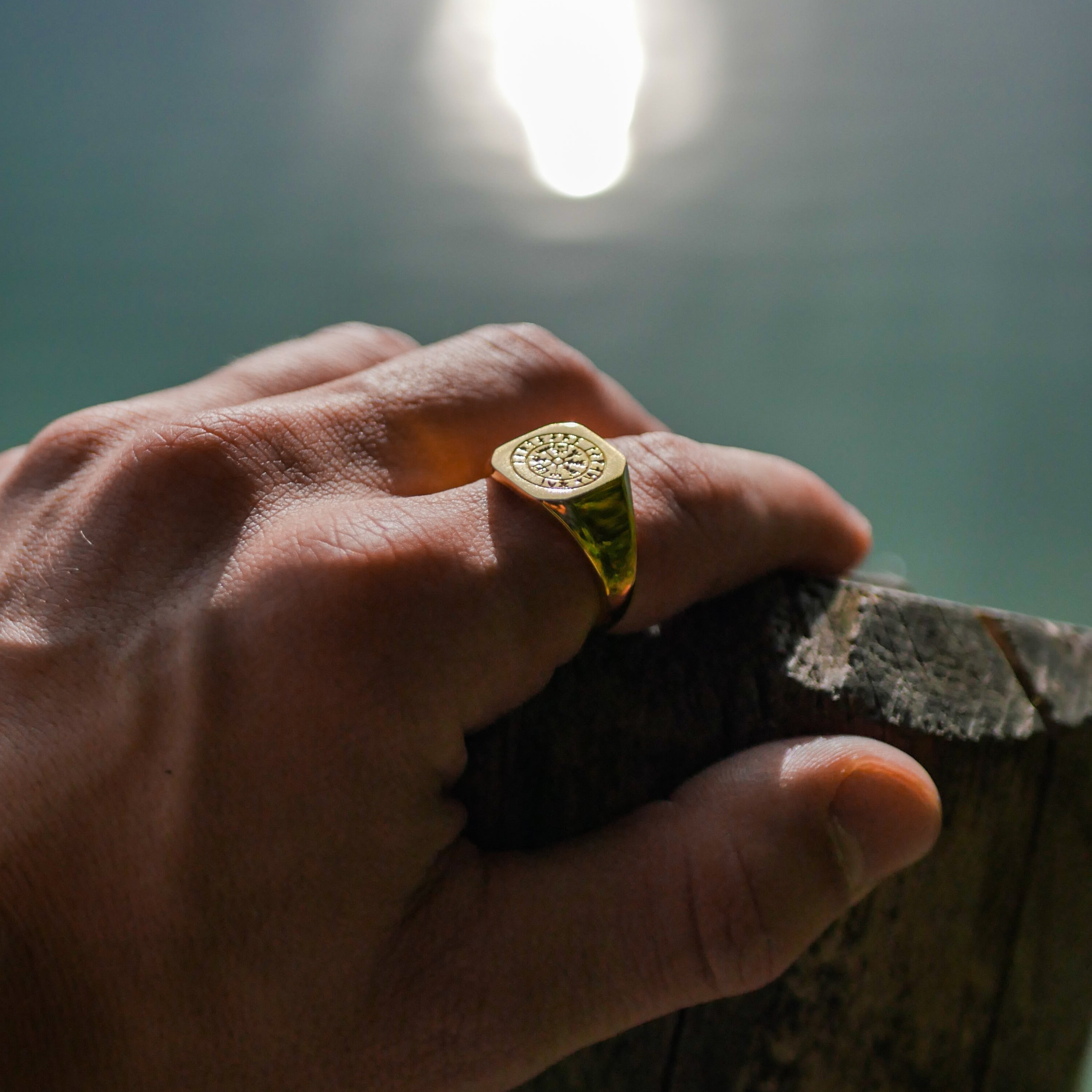 Vegvisir Signature - Guldtonet ring