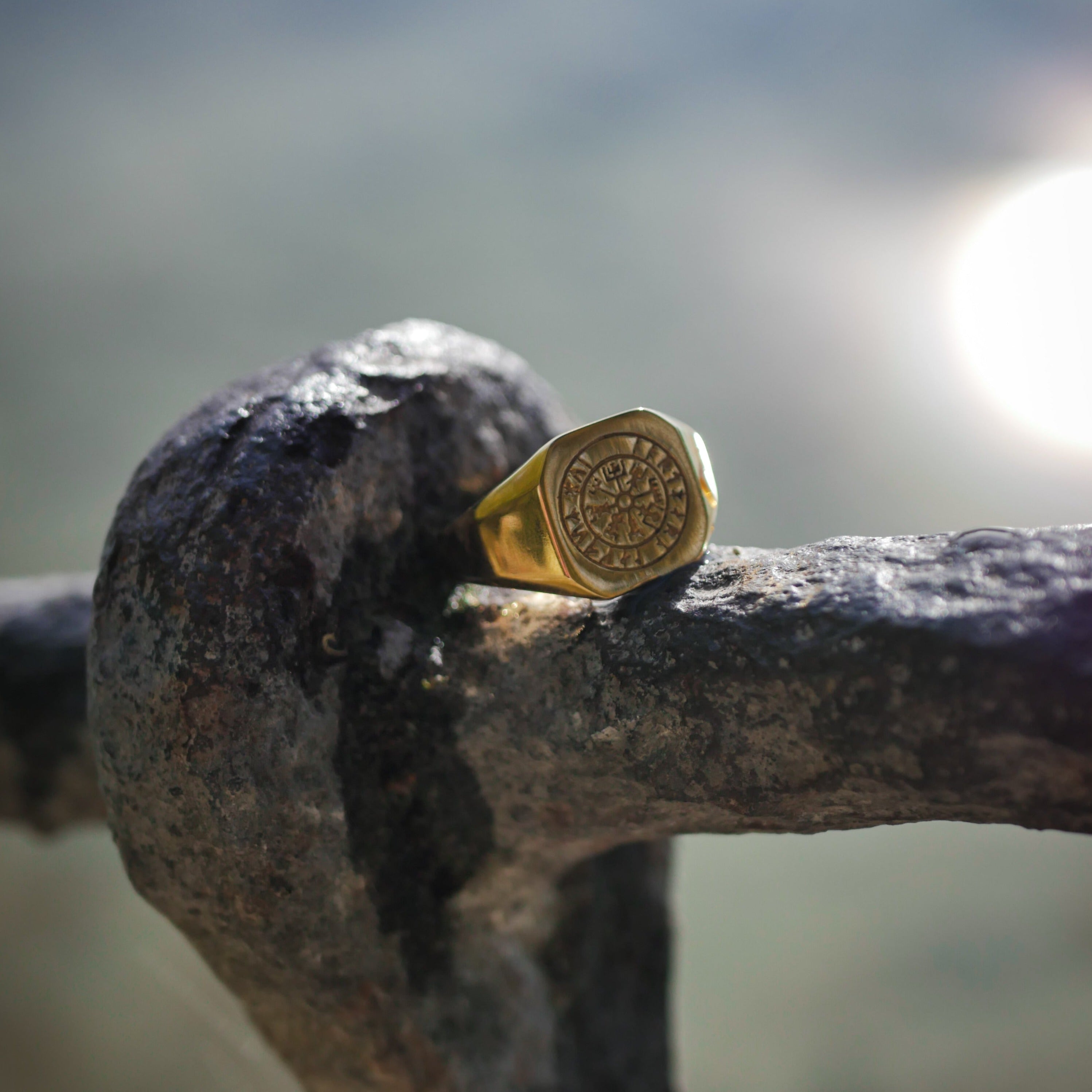 Vegvisir Signature - Guldtonet ring