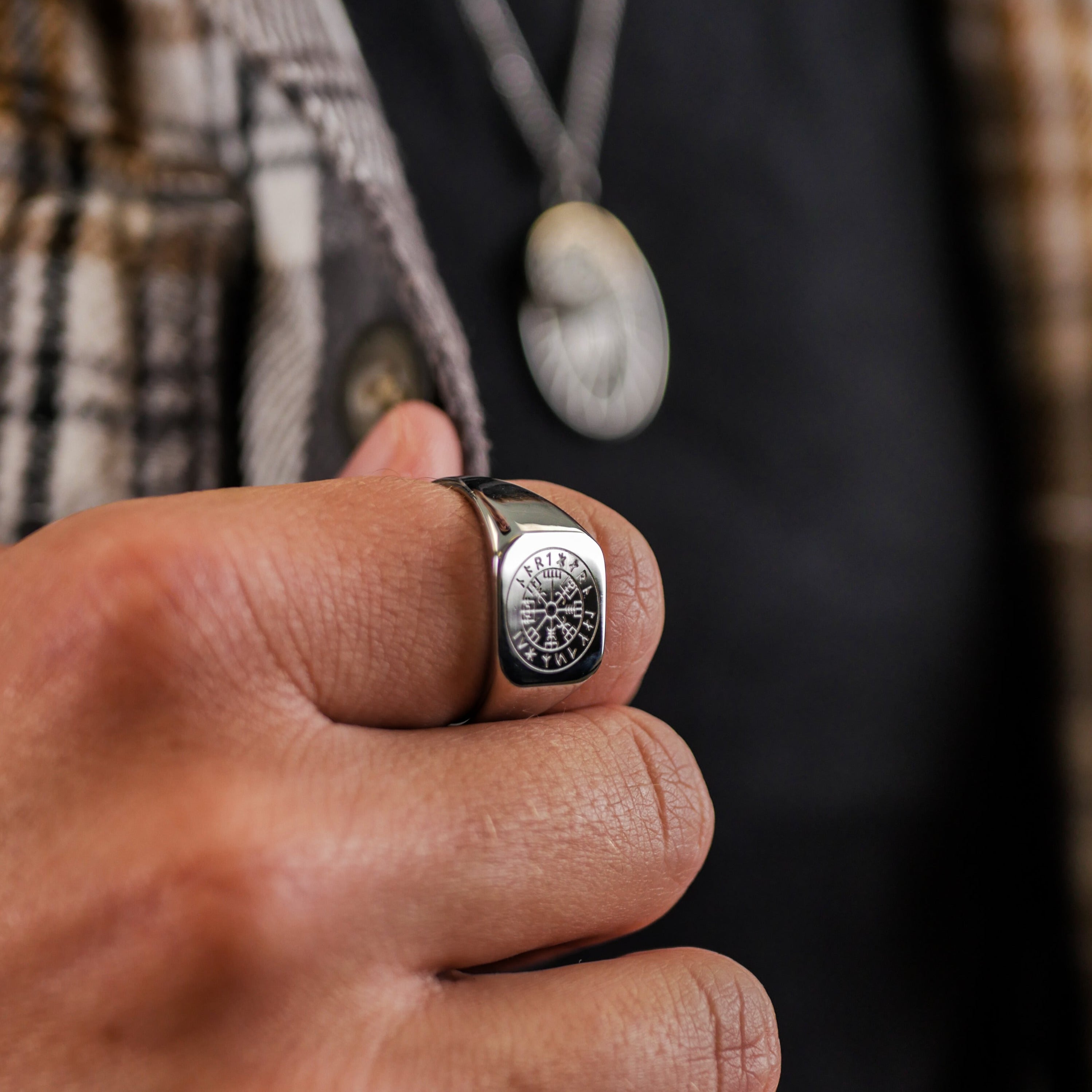 Vegvisir Signature - Sølvtonet ring