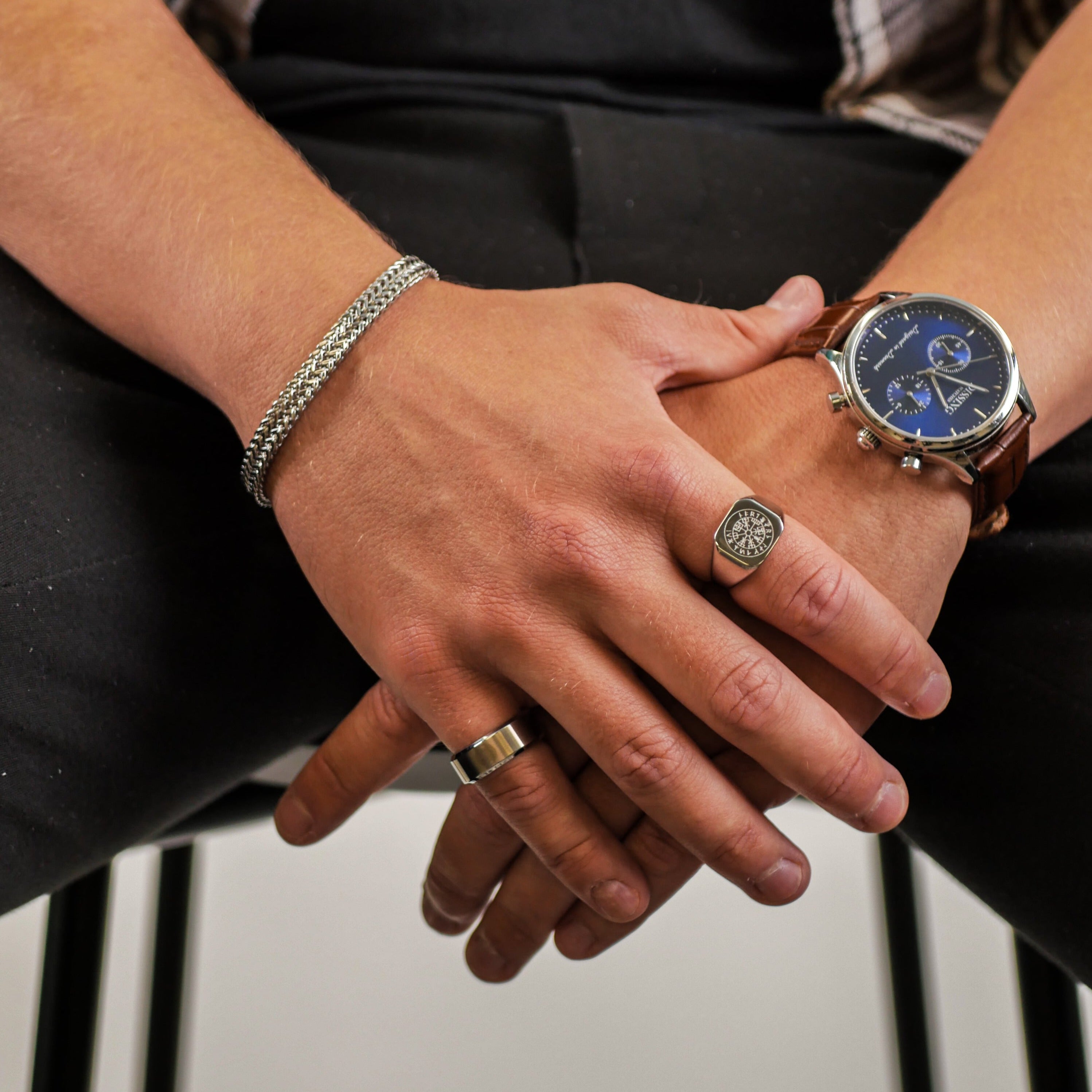 Siempre Vegvisir band - Sølvtonet ring