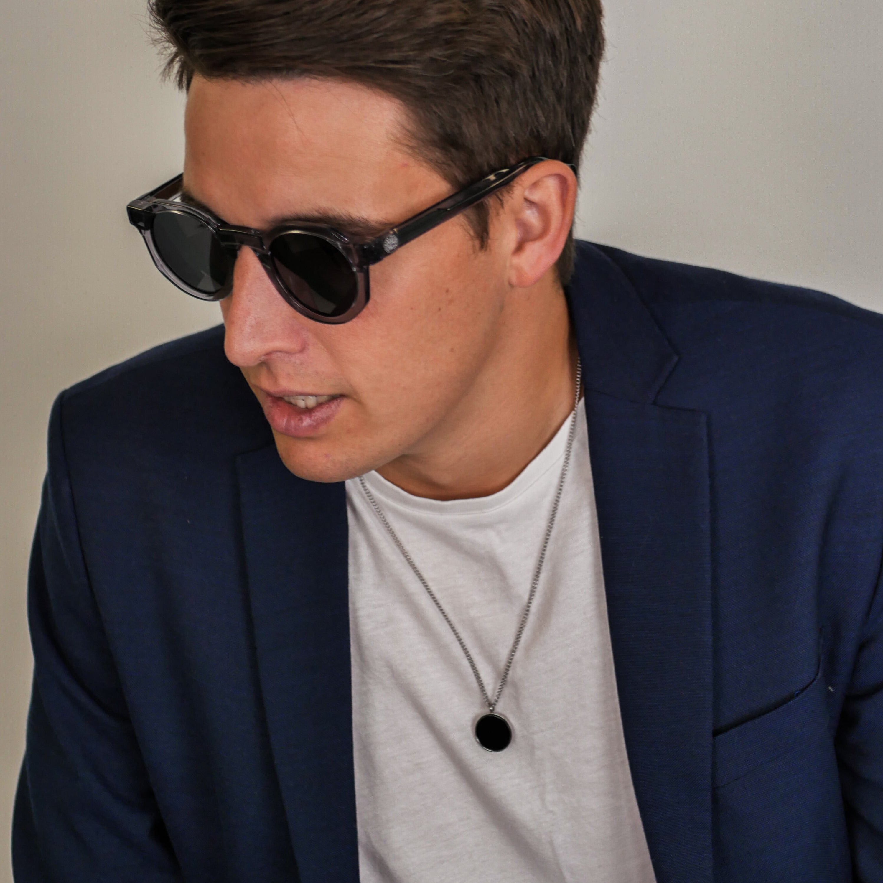 Black Onyx halskæde - Sølvtonet