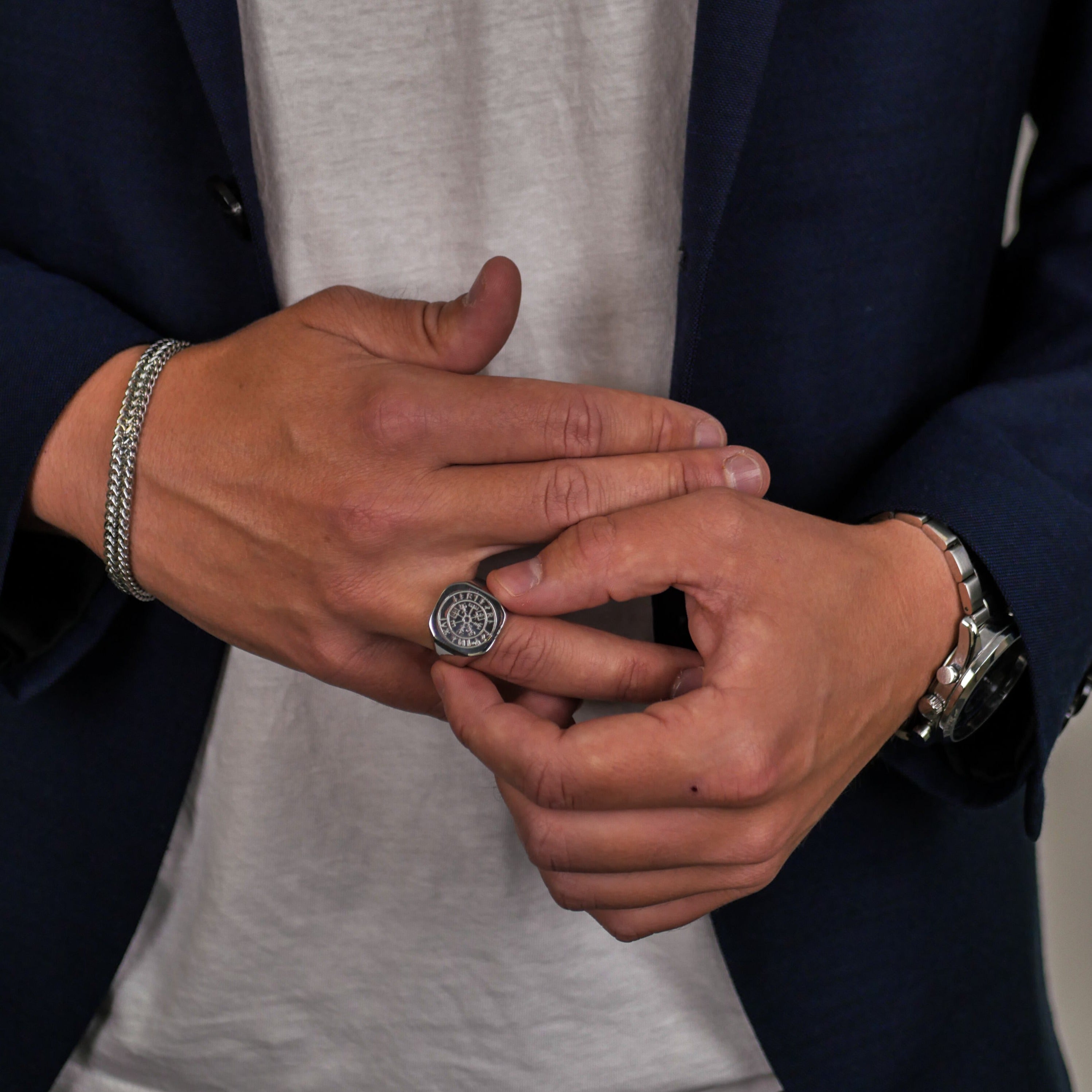 Vegvisir Oversize Signature - Sølvtonet ring