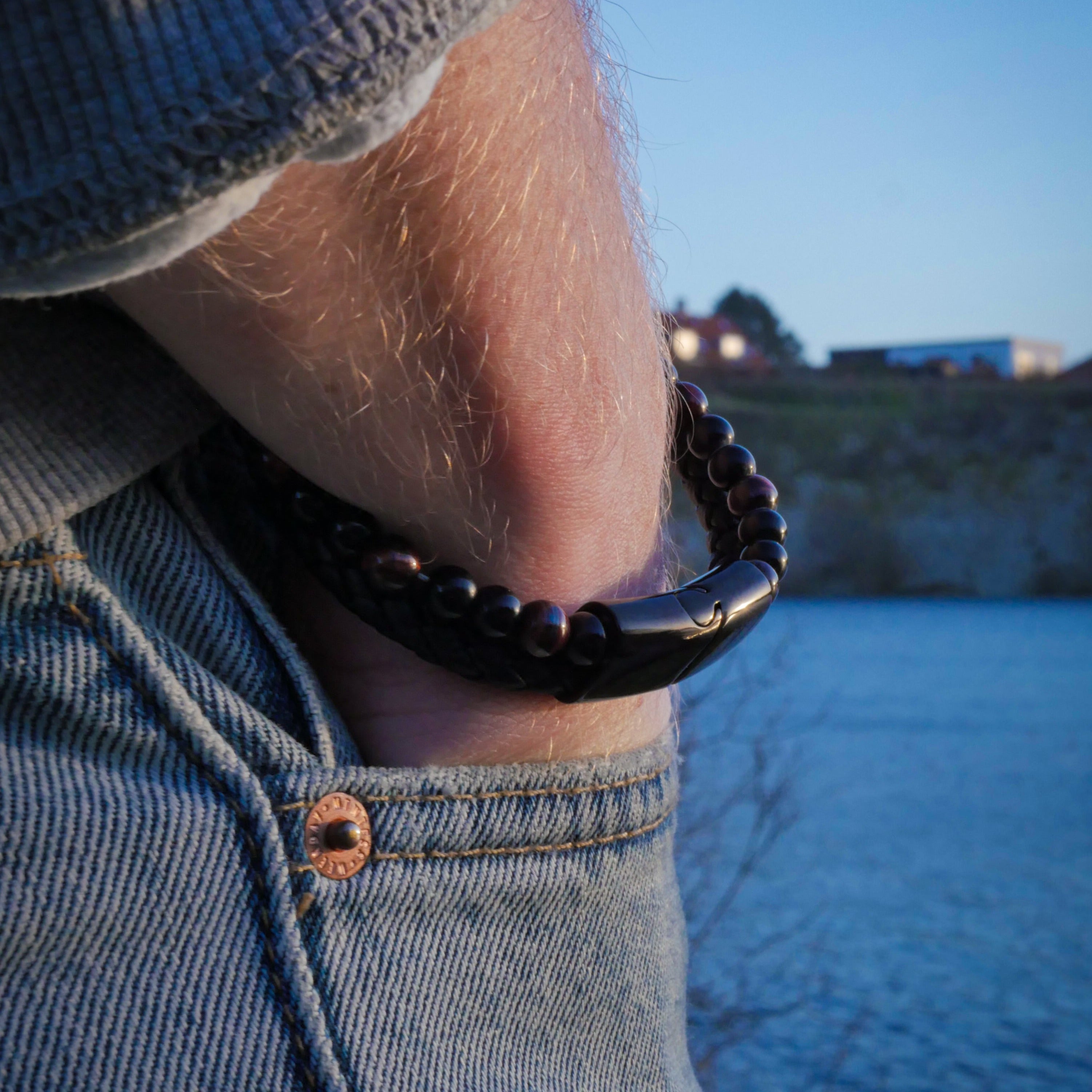 Ash Læder og Perler Armbånd