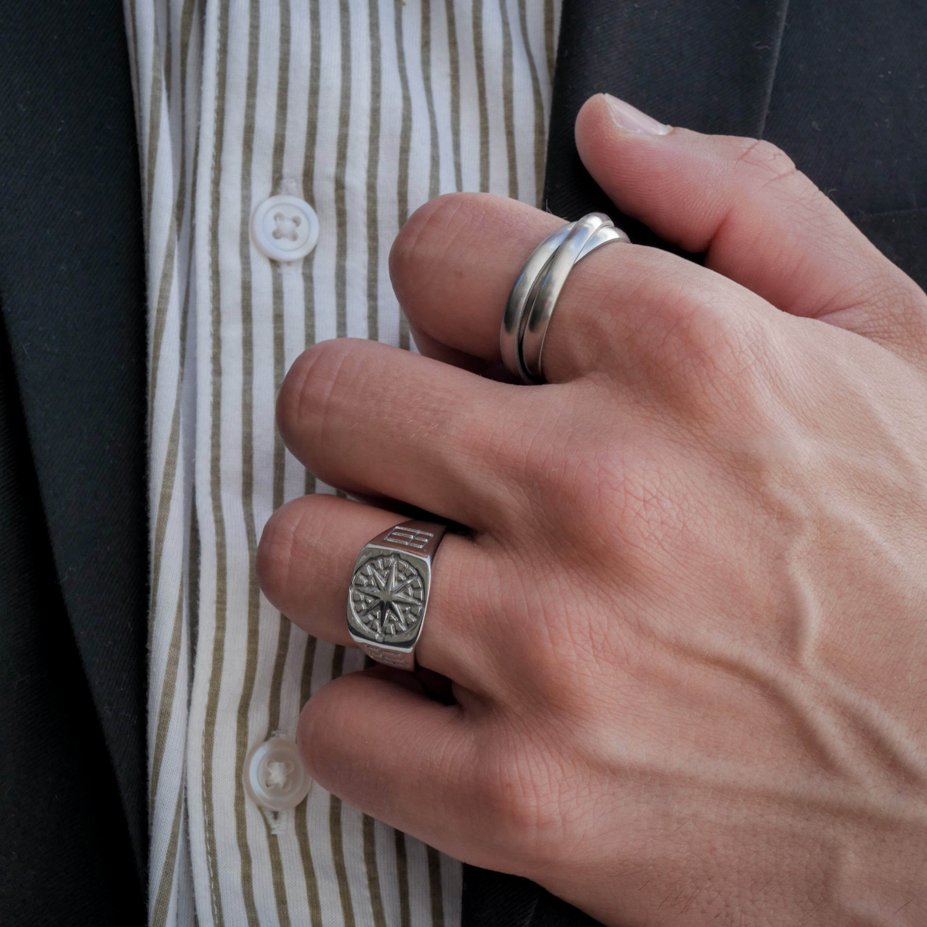 Helix band ring - Sølvtonet