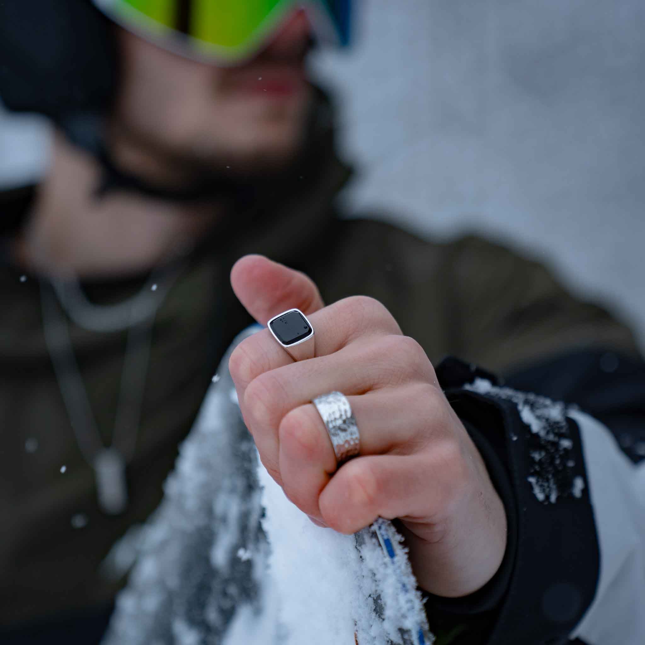 Black Onyx Signature - Sølvtonet ring