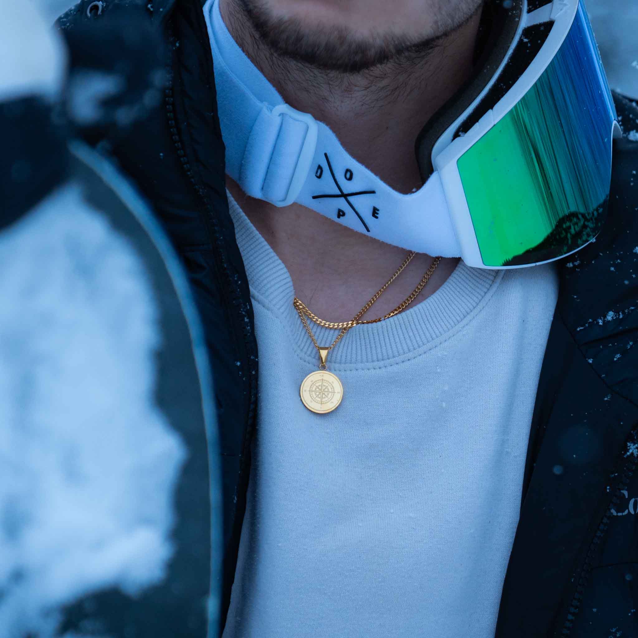 Compass halskæde - Guldtonet