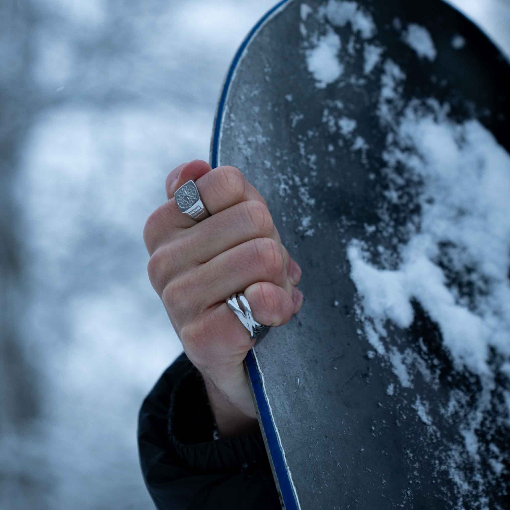 Compass Signature - Sølvtonet ring