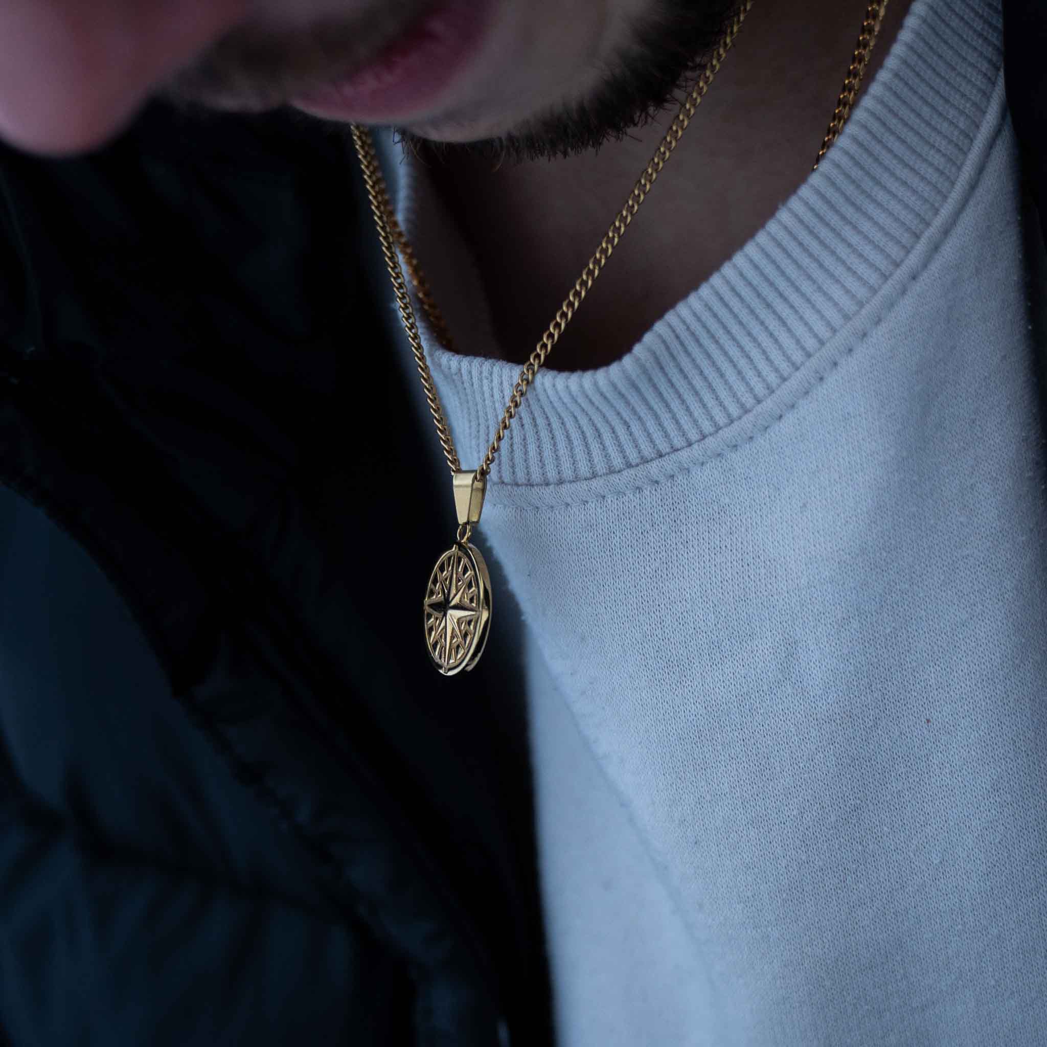 Compass halskæde 2.0 - Guldtonet