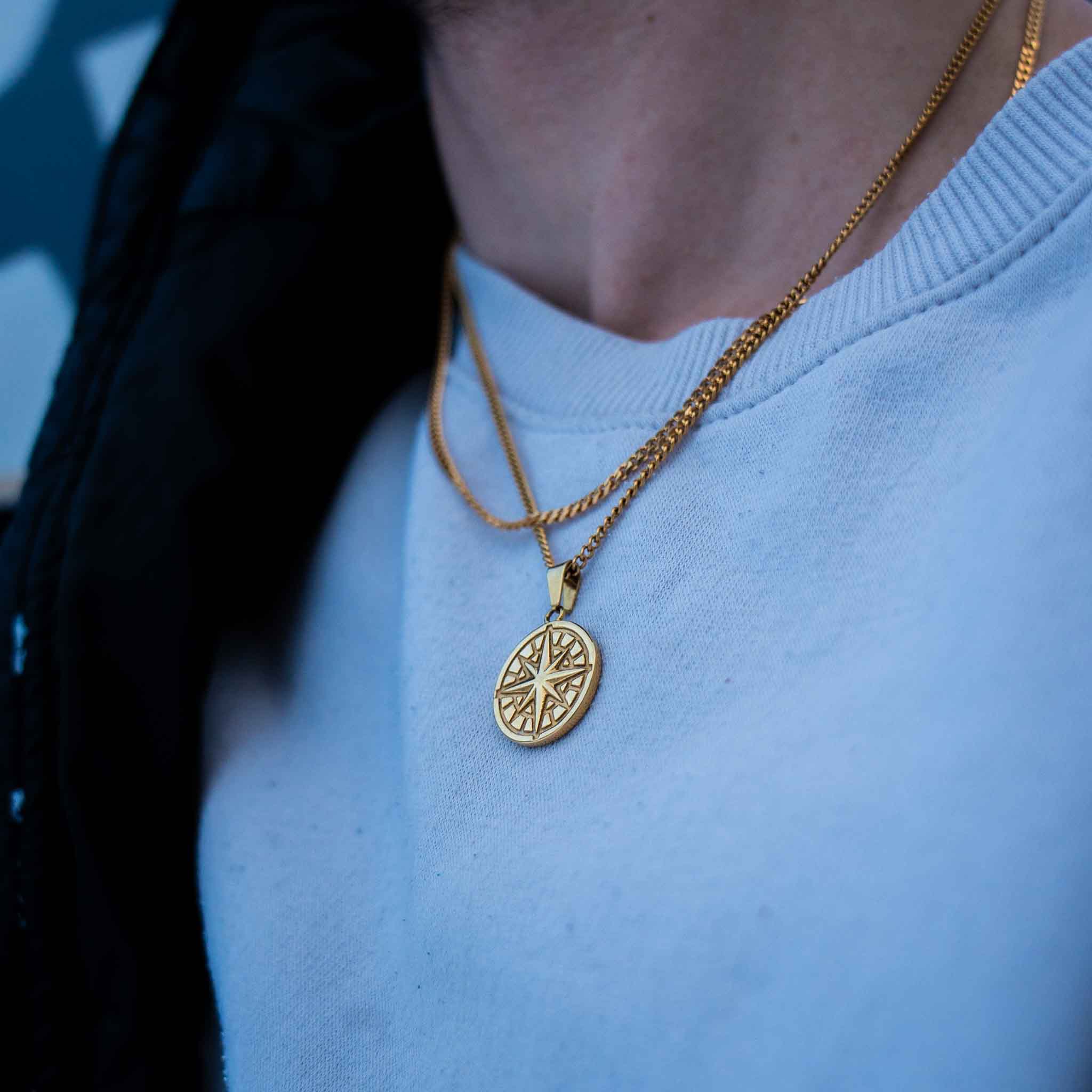 Compass halskæde 2.0 - Guldtonet