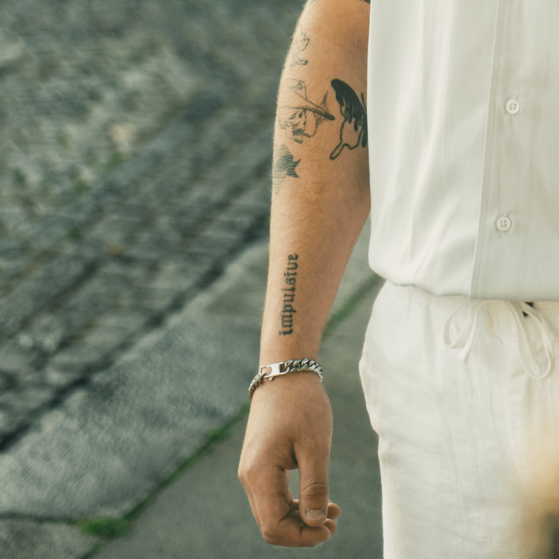 Sequence Oversize armbånd - Sølvtonet