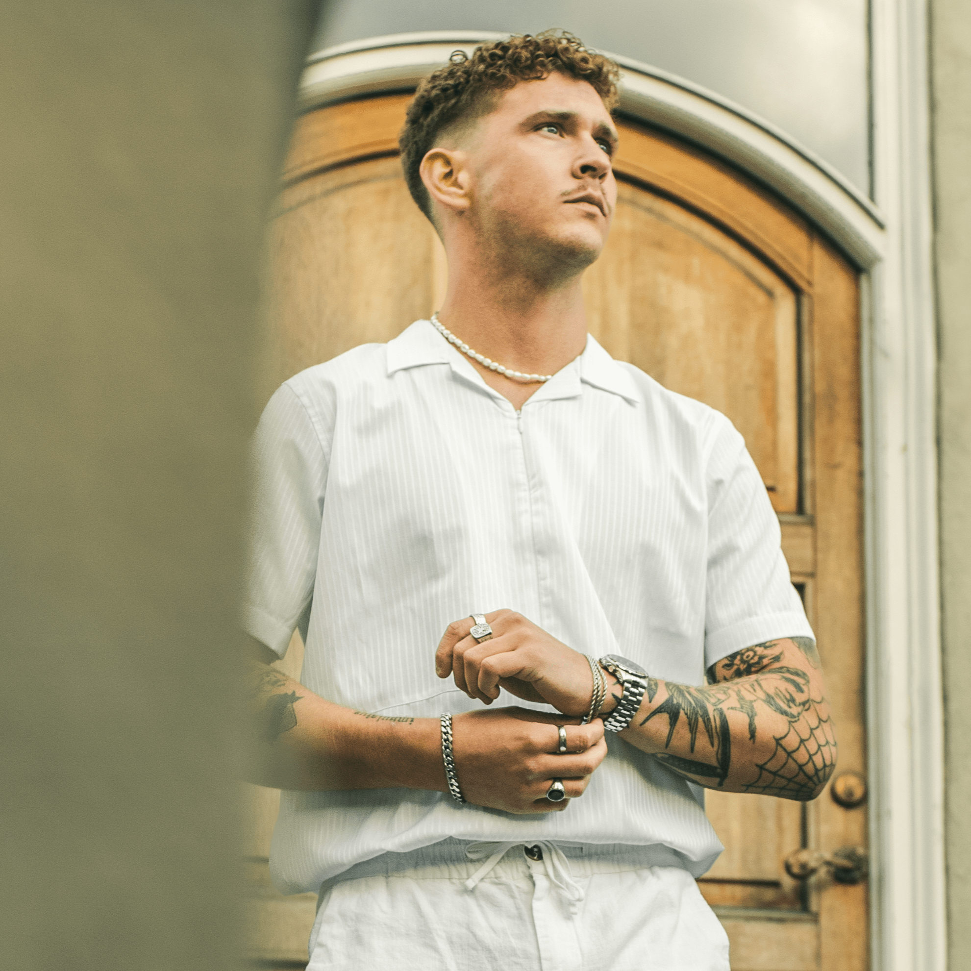 Sequence Oversize armbånd - Sølvtonet