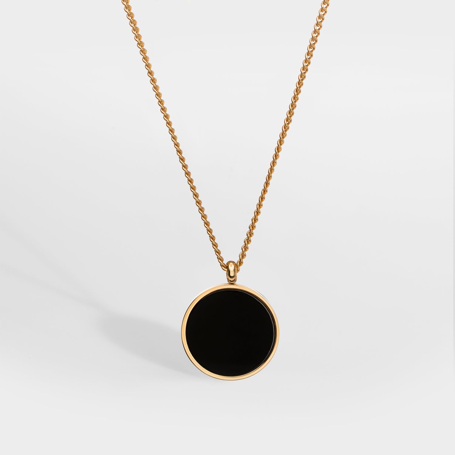 Black Onyx halskæde - Guldtonet