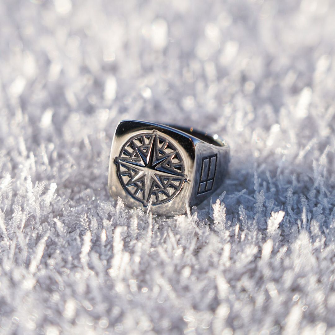 Compass Oversize Signature - Sølvtonet ring