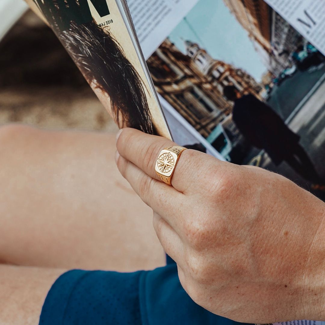 Compass Signature - Guldtonet ring