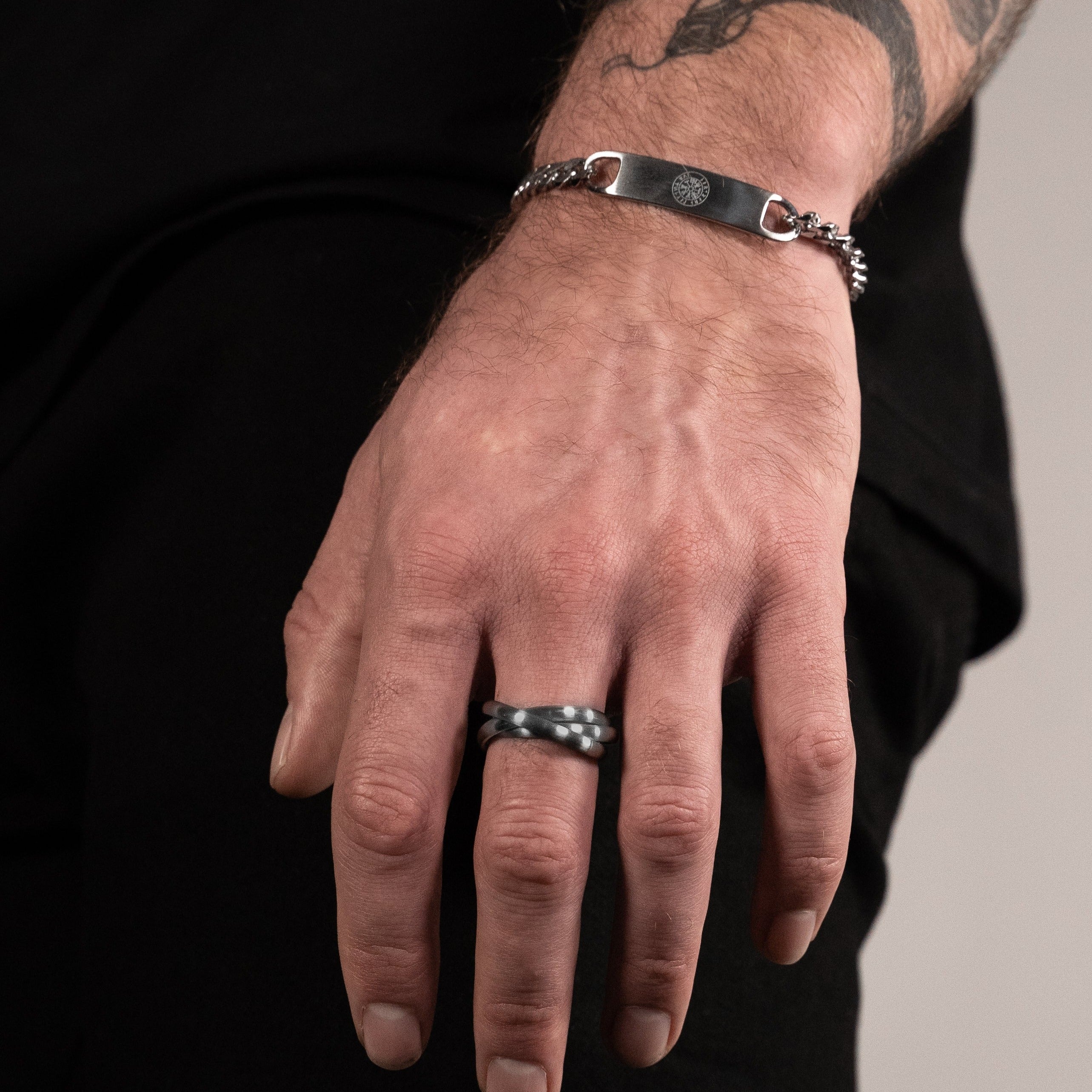Helix band ring - Sølvtonet