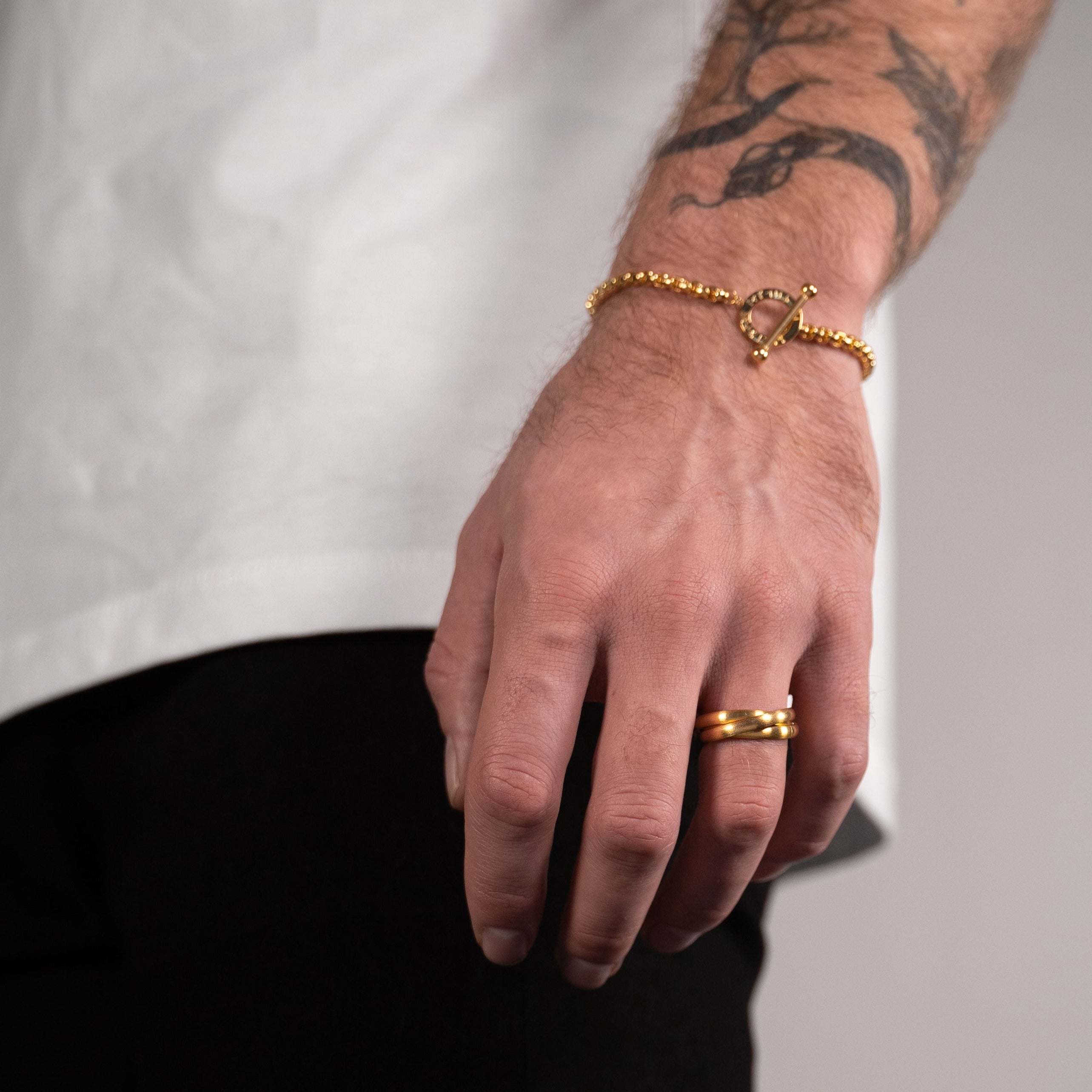 Helix band ring - Guldtonet