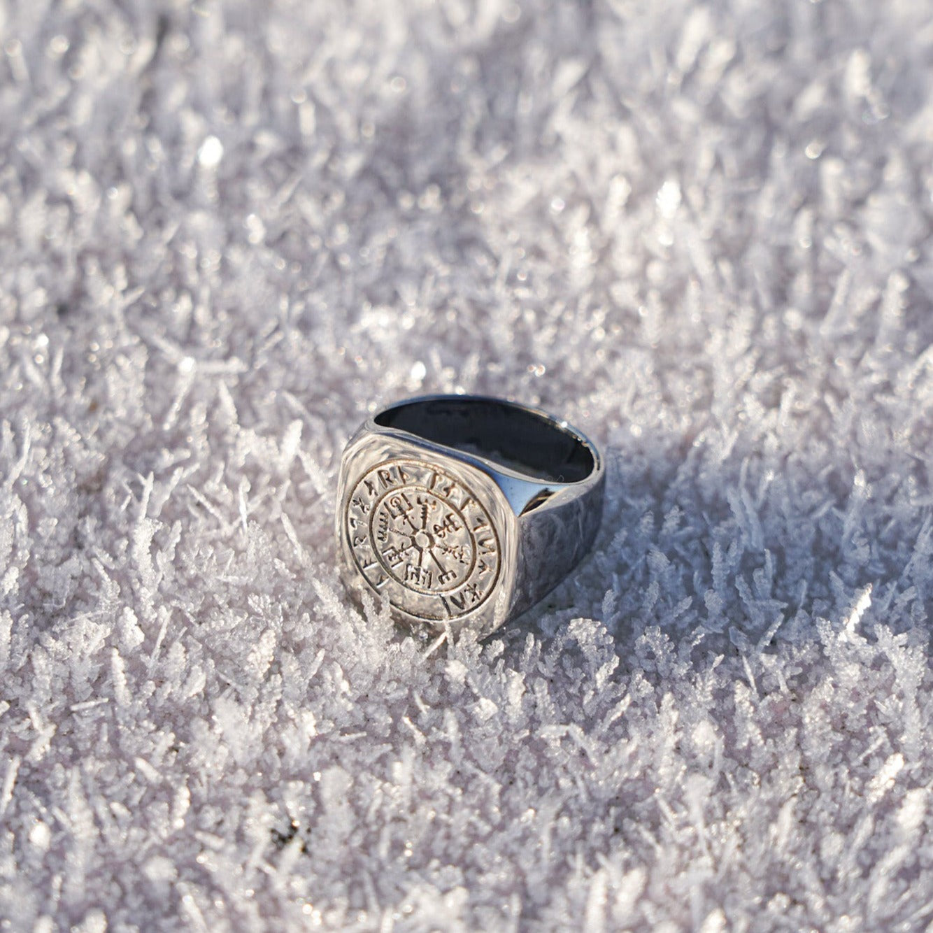 Vegvisir Oversize Signature - Sølvtonet ring