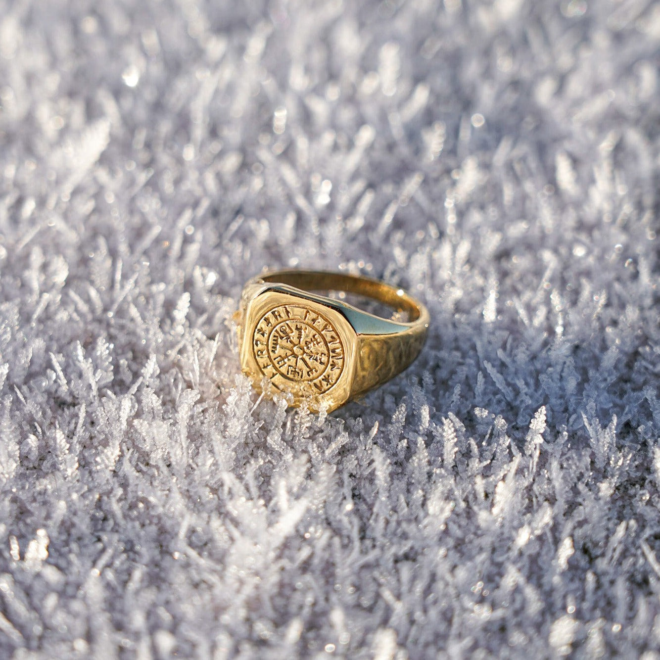 Vegvisir Signature - Guldtonet ring