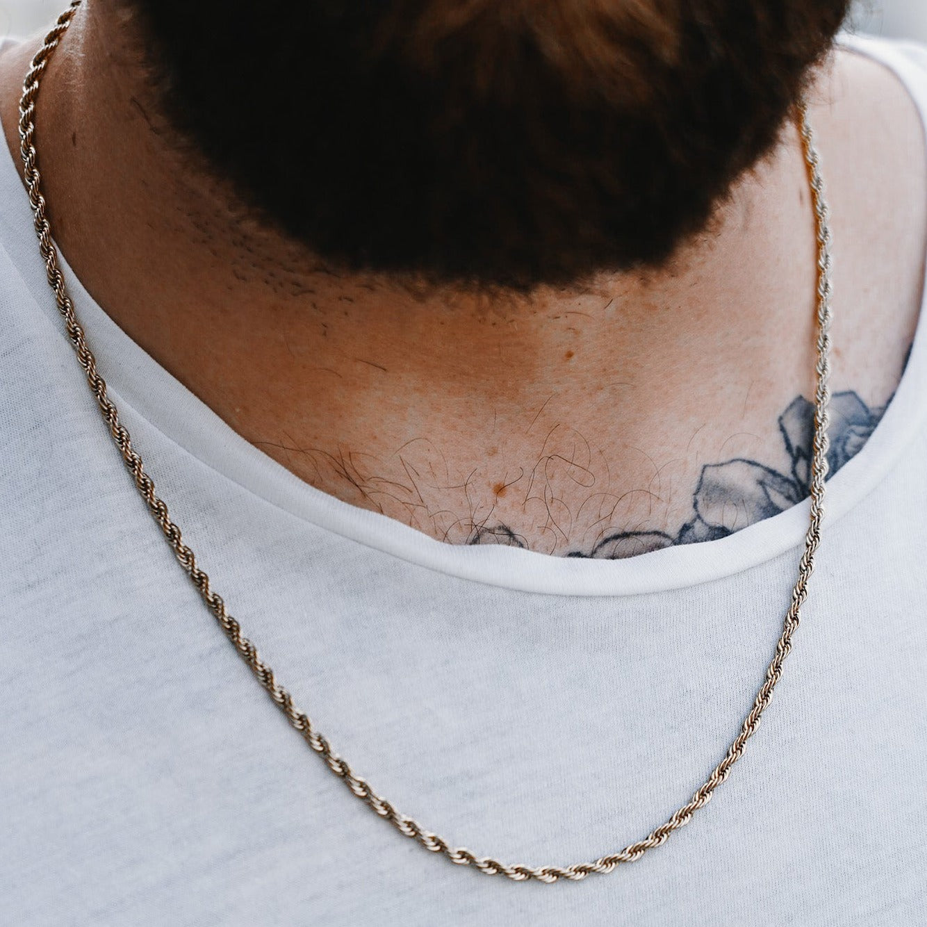 Rope halskæde - Sølvtonet