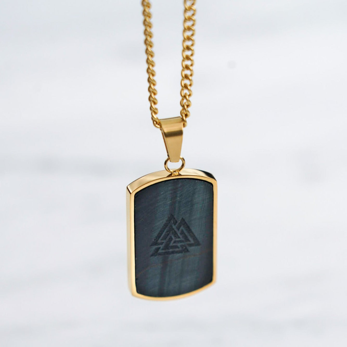 Valknut halskæde - Guldtonet