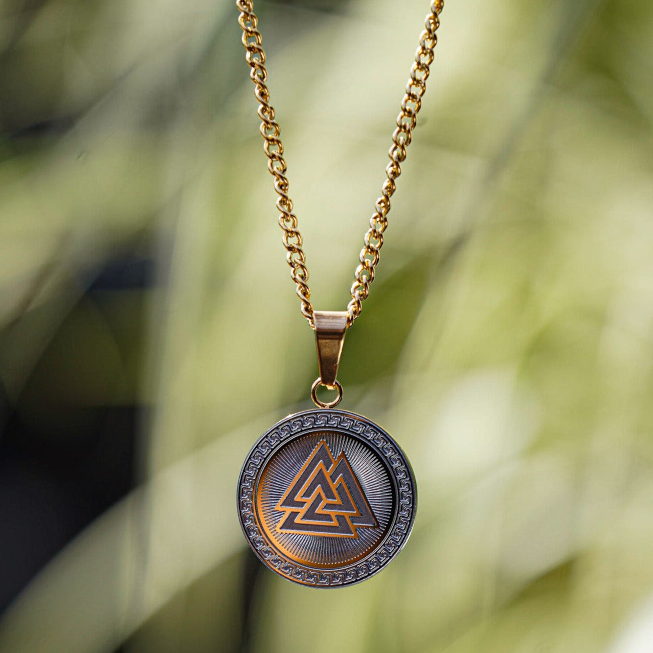 Valknut Signature halskæde - Guldtonet