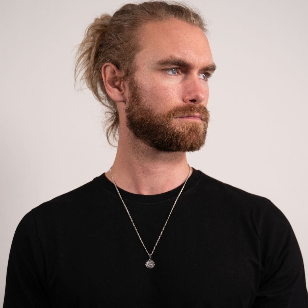 Minimal Vegvisir halskæde - Sølvtonet