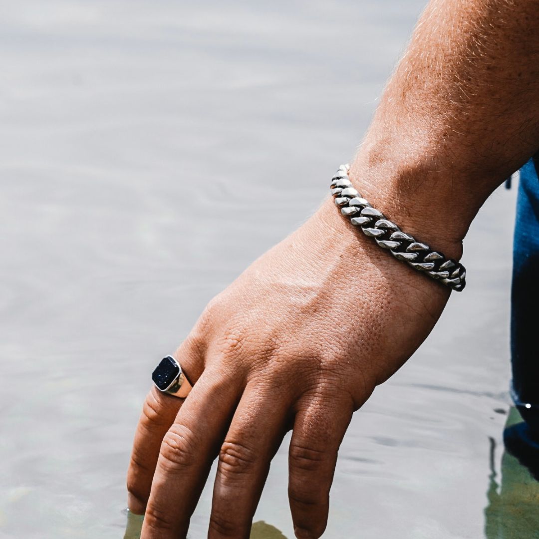 Sequence Oversize armbånd - Sølvtonet