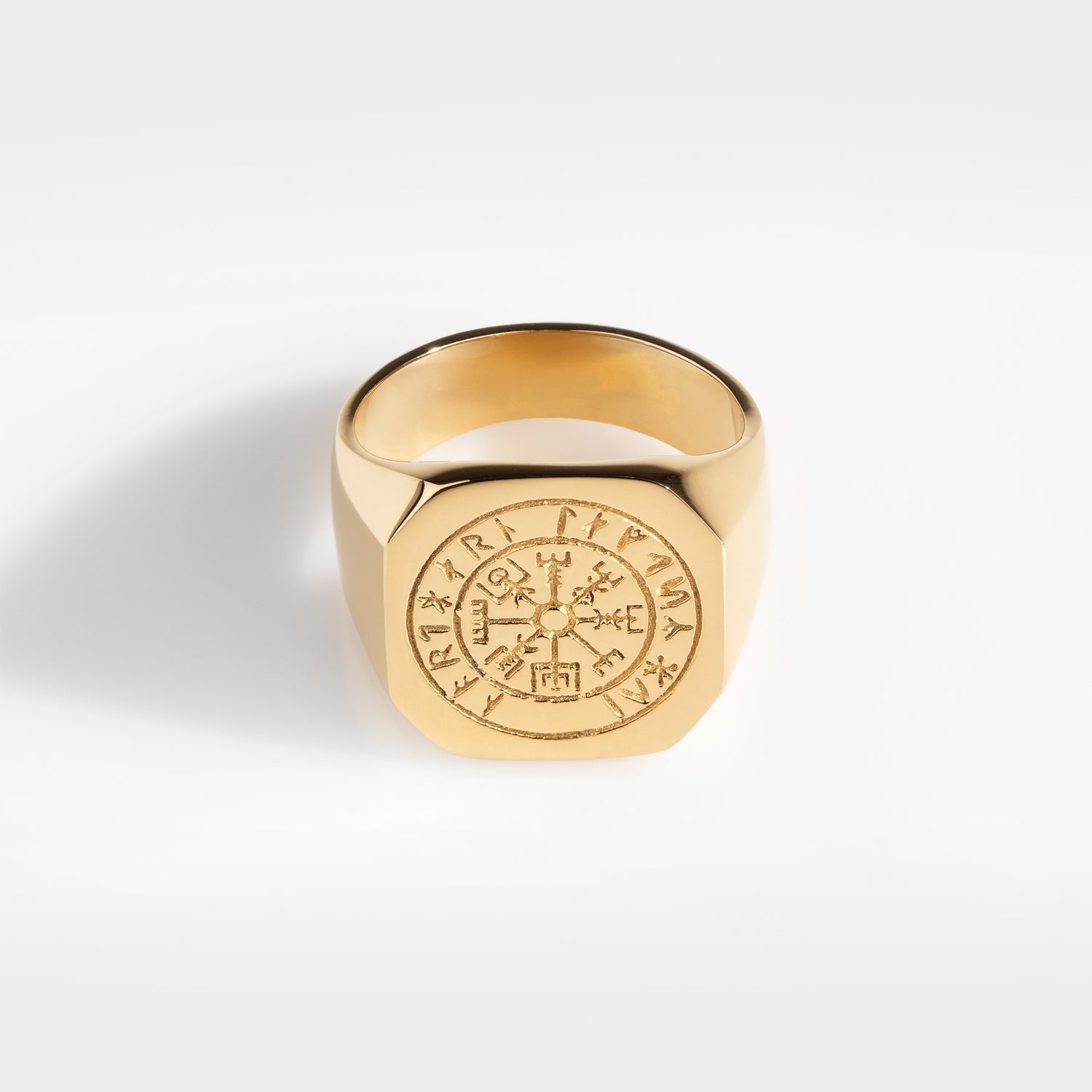 Vegvisir Oversize Signature - Guldtonet ring