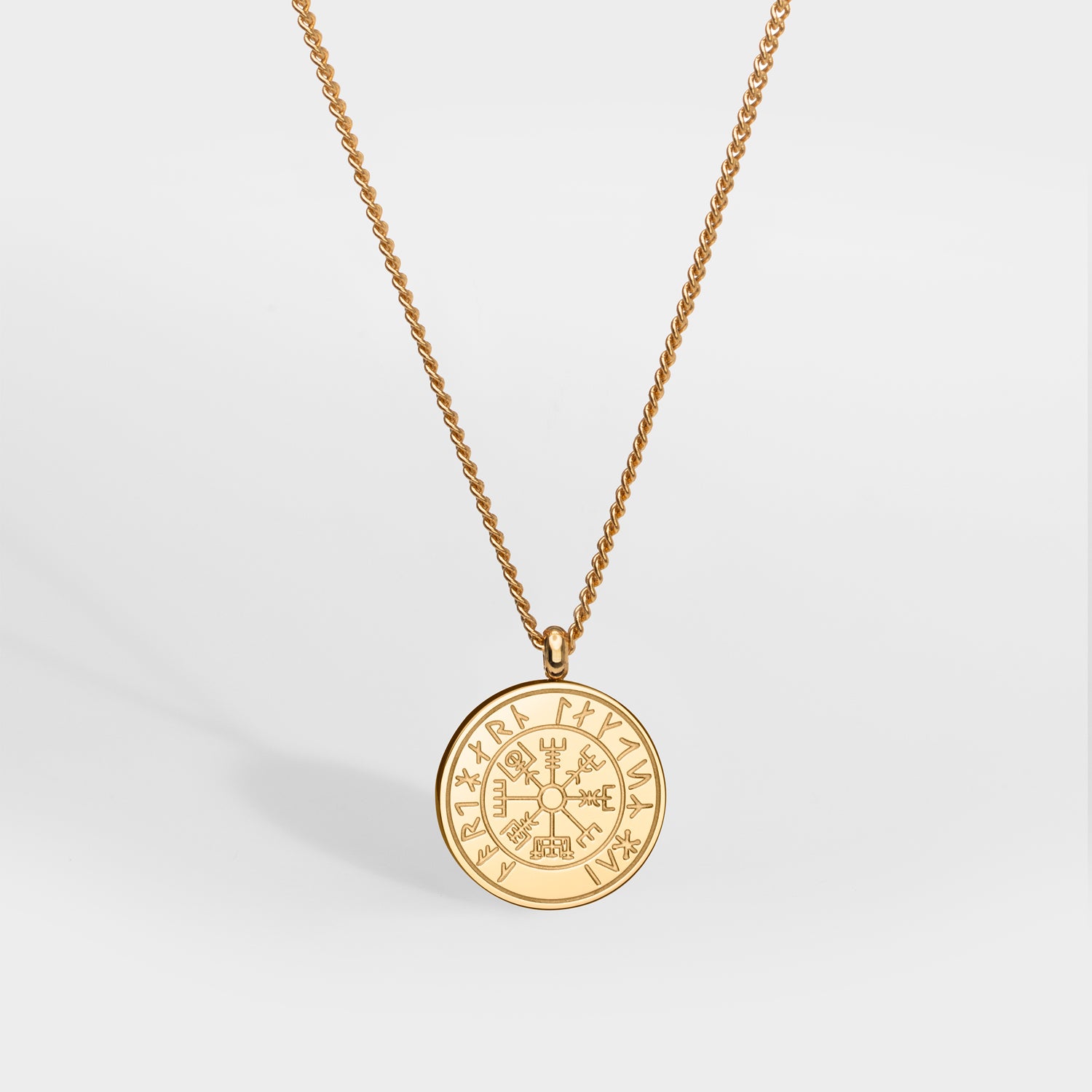 Vegvisir halskæde - Guldtonet