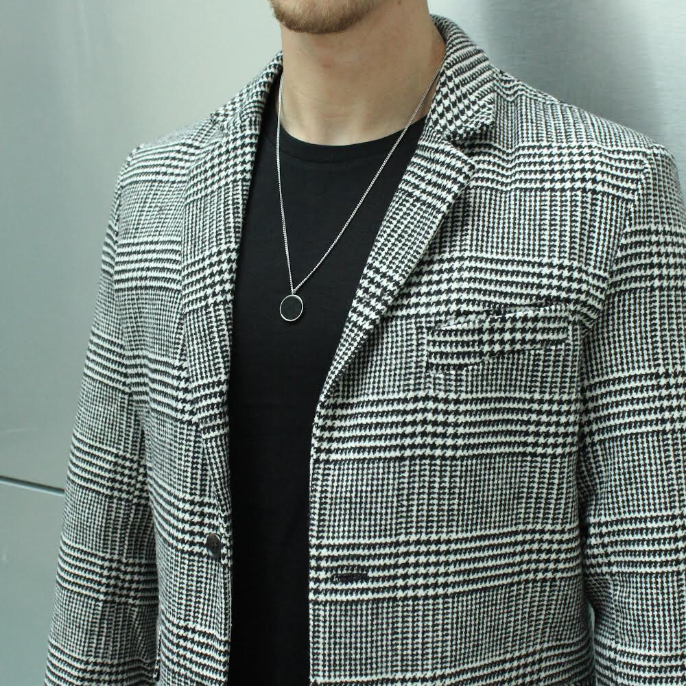 Black Onyx halskæde - Sølvtonet