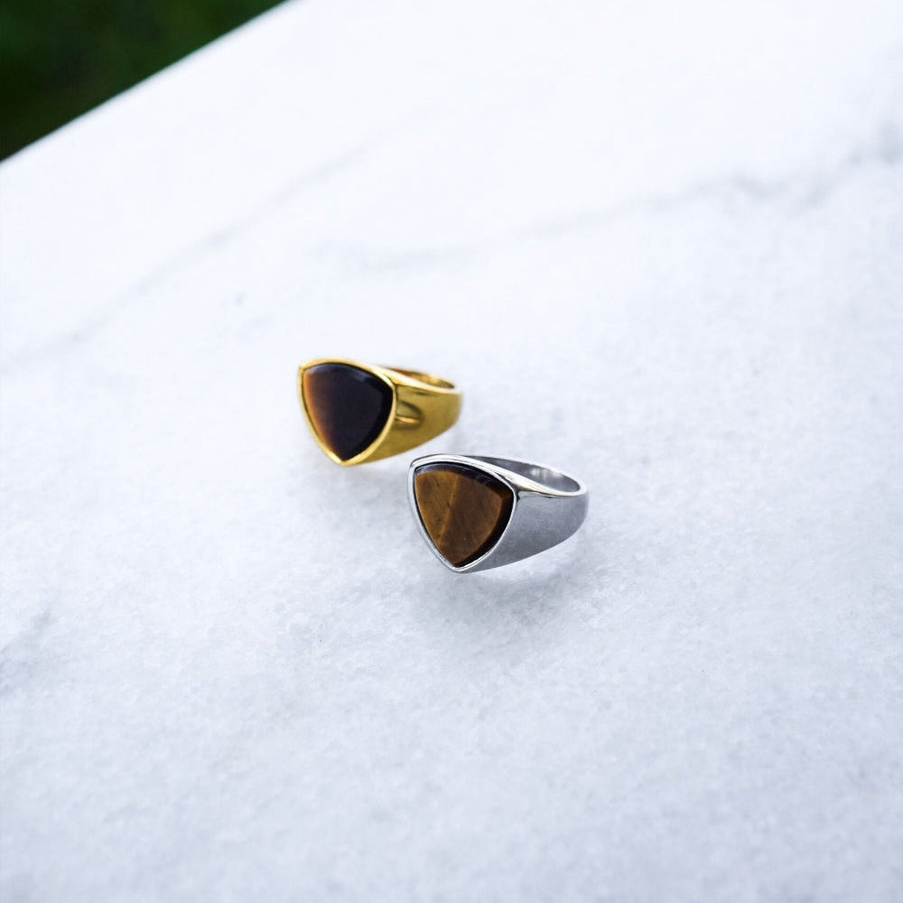 LEGACY Tigereye Polygon Signature - Gold tone ring