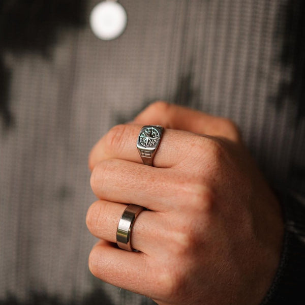 COMPASS SIGNET RING (SØLV)